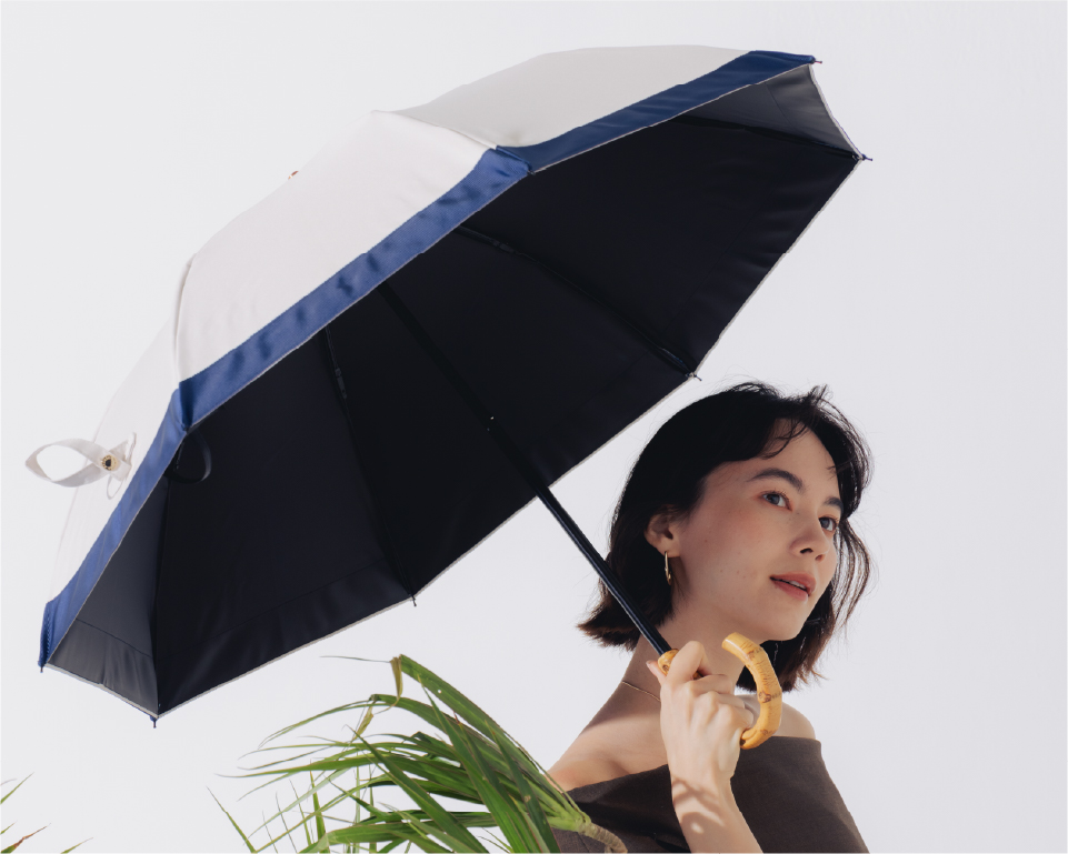 2段2WAY 折りたたみ日傘 バイカラー