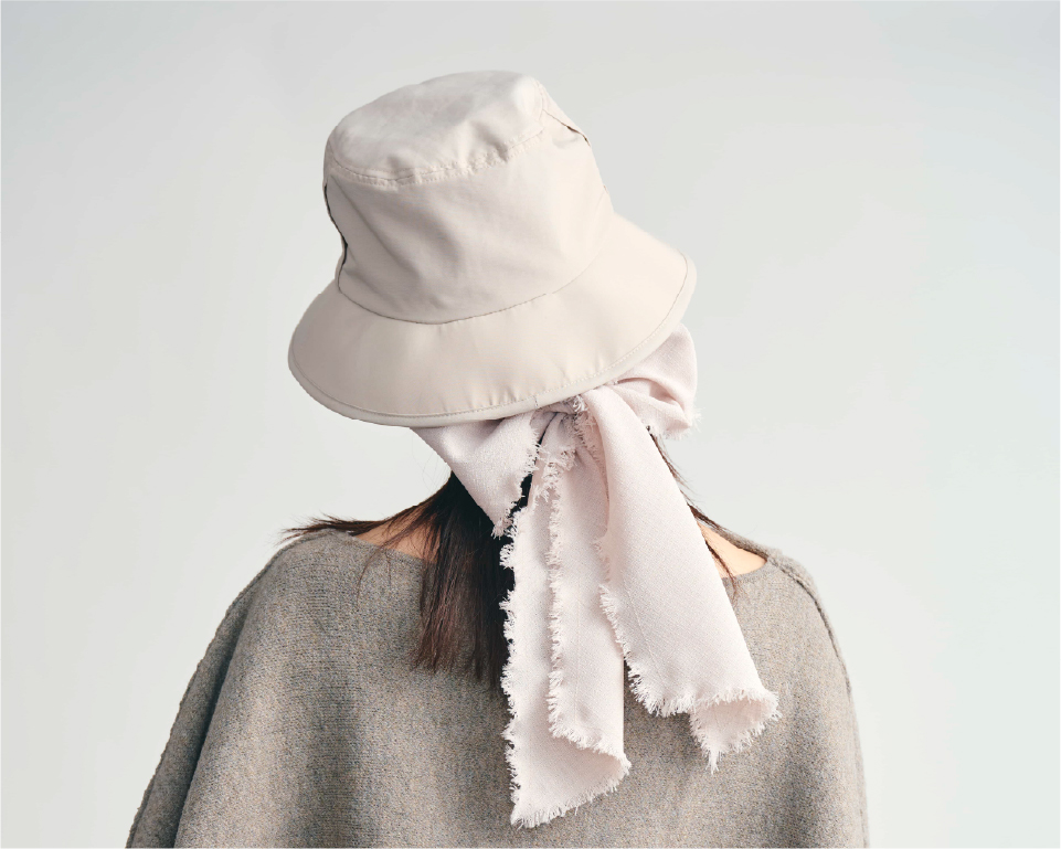 スカーフ付きバケットハット