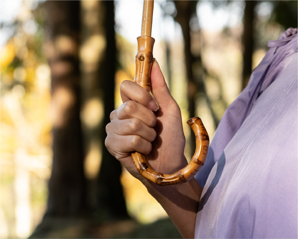 完全遮光日傘 竹手元