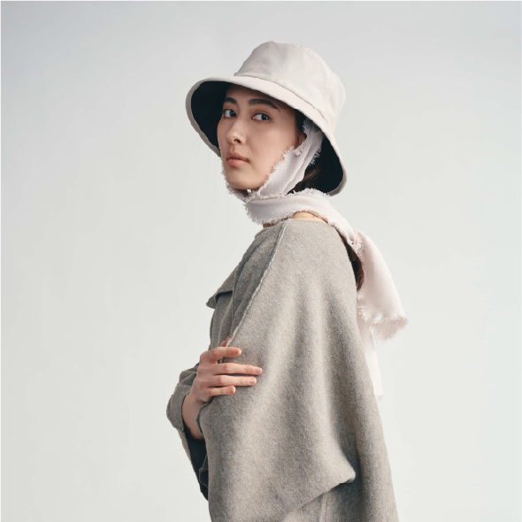 スカーフ付きバケットハット