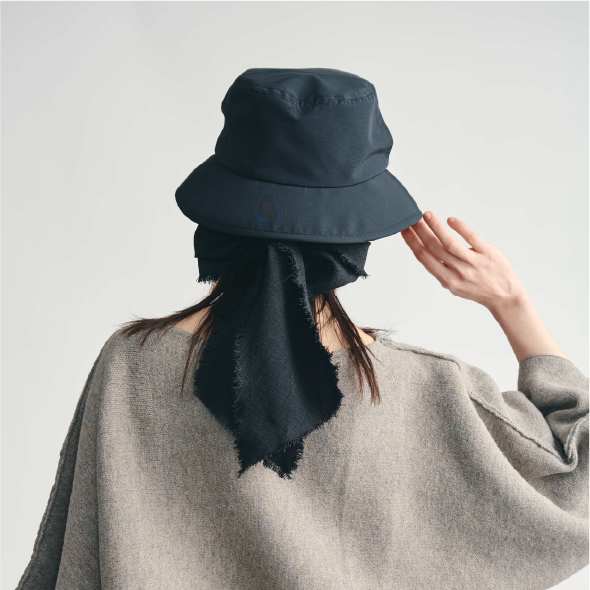 スカーフ付きバケットハット