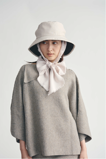 スカーフ付きバケットハット