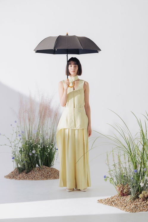 完全遮光日傘 UV100%カット 2段EASY 折りたたみ日傘 シャンブレー