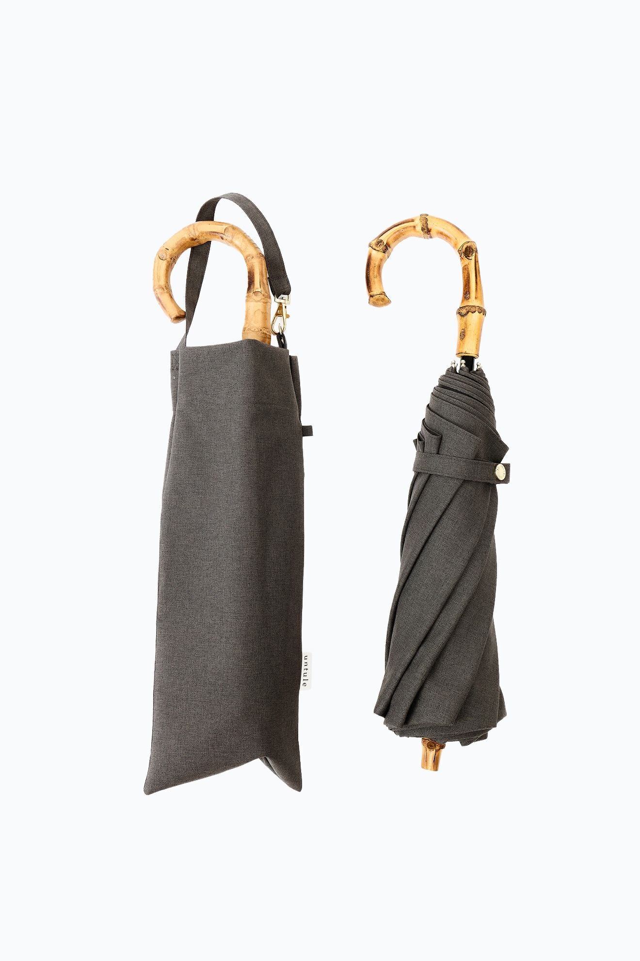 完全遮光100% 2段EASY 折りたたみ日傘/シャンブレー(50㎝)