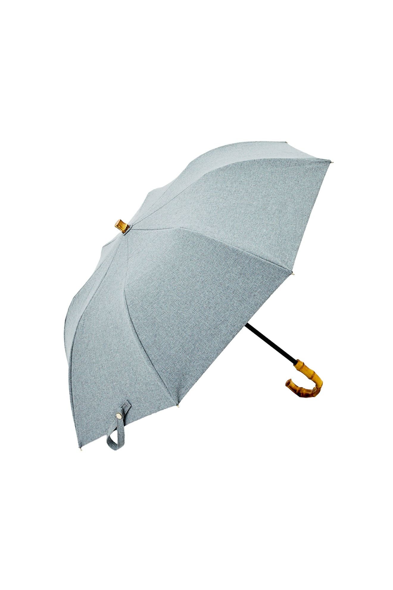 完全遮光日傘 UV100%カット 2段EASY 折りたたみ日傘 シャンブレー