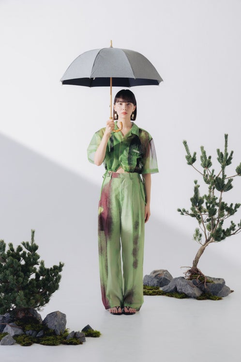 完全遮光日傘 UV100%カット 長傘 S シャンブレー