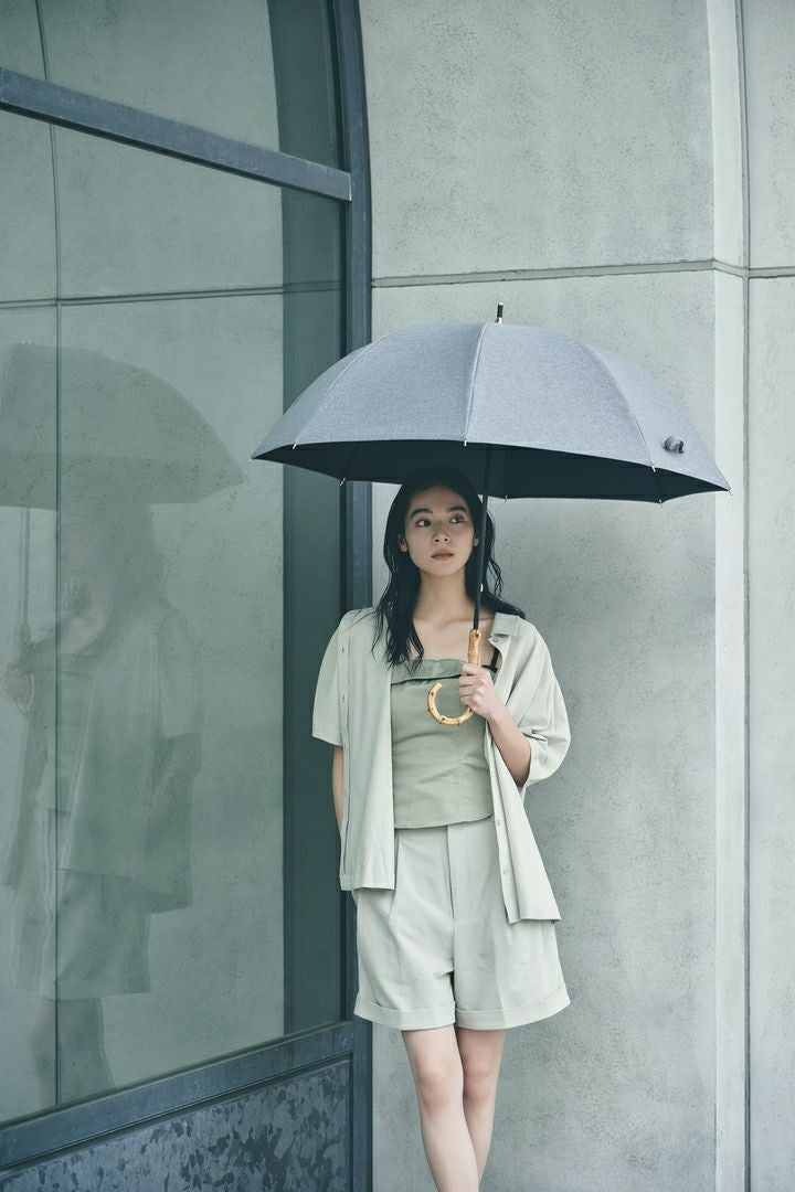 完全遮光日傘 UV100%カット 長傘 L シャンブレー