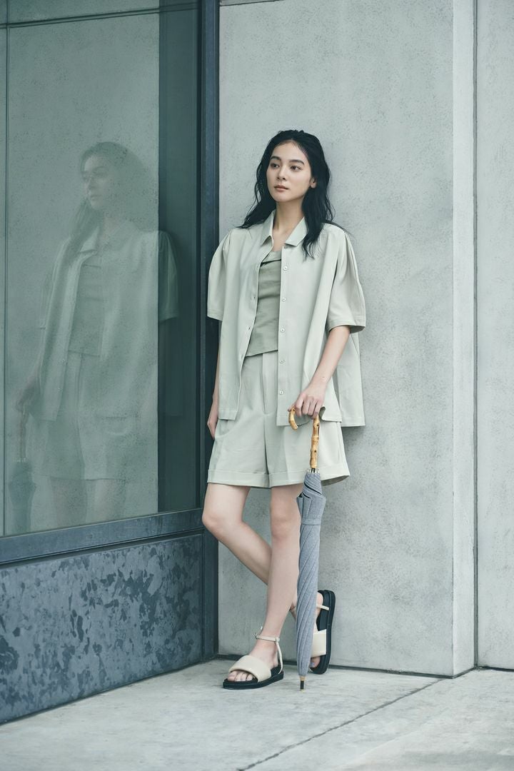 完全遮光日傘 UV100%カット 長傘 L シャンブレー