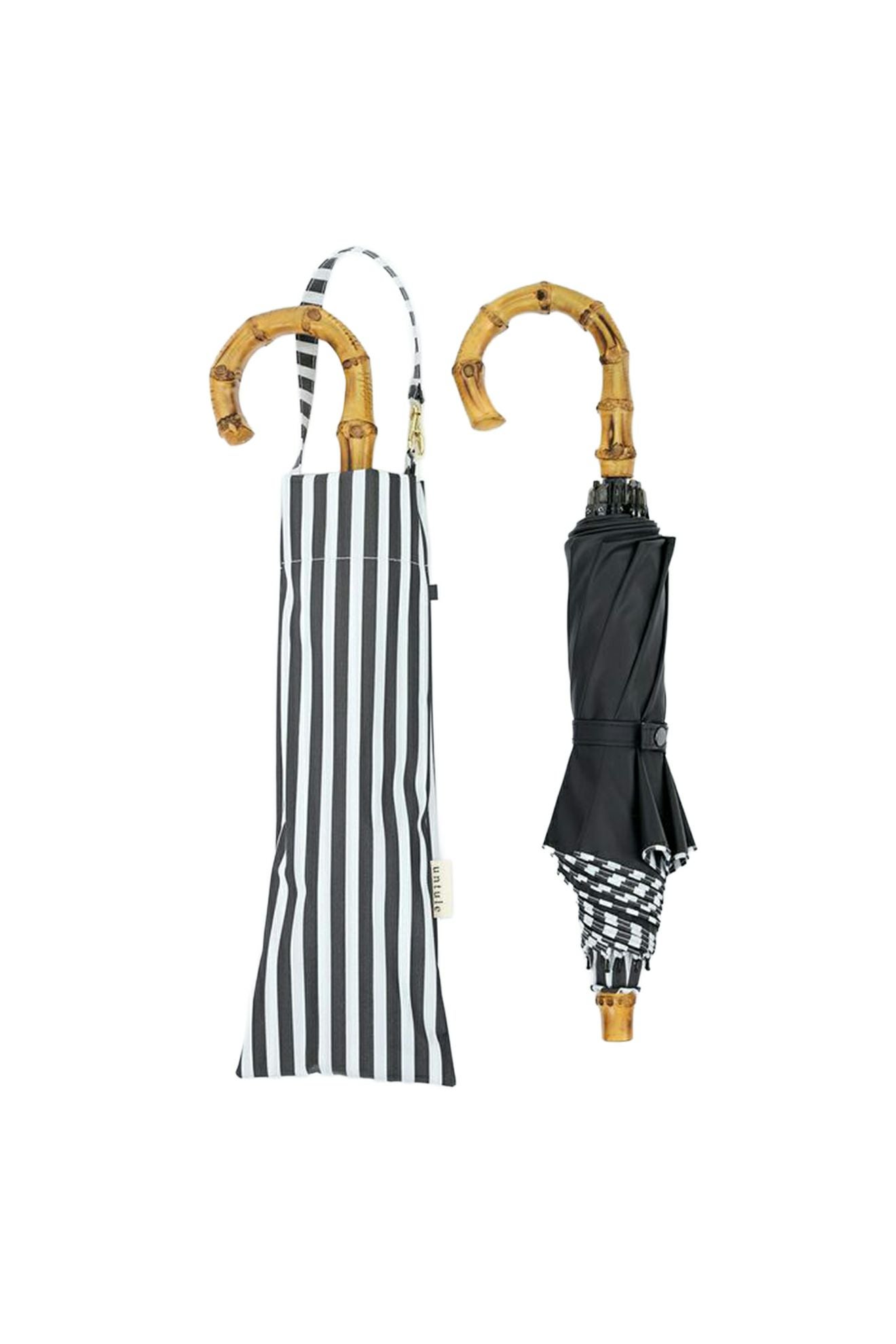 完全遮光日傘 UV100%カット 2段2WAY 折りたたみ日傘 ストライプ