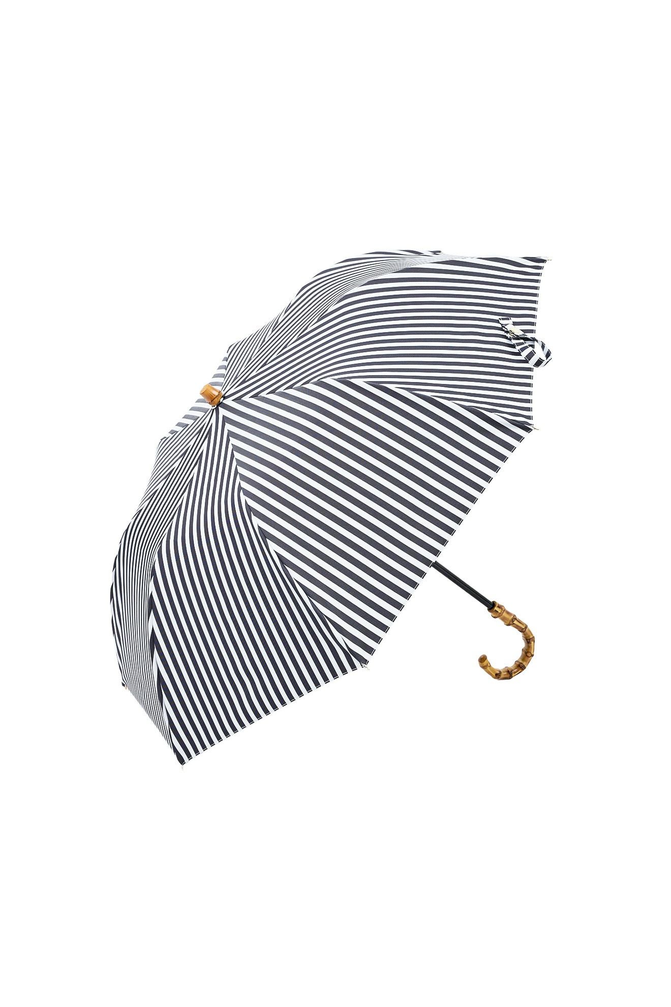 完全遮光日傘 UV100%カット 2段EASY 折りたたみ日傘 ストライプ