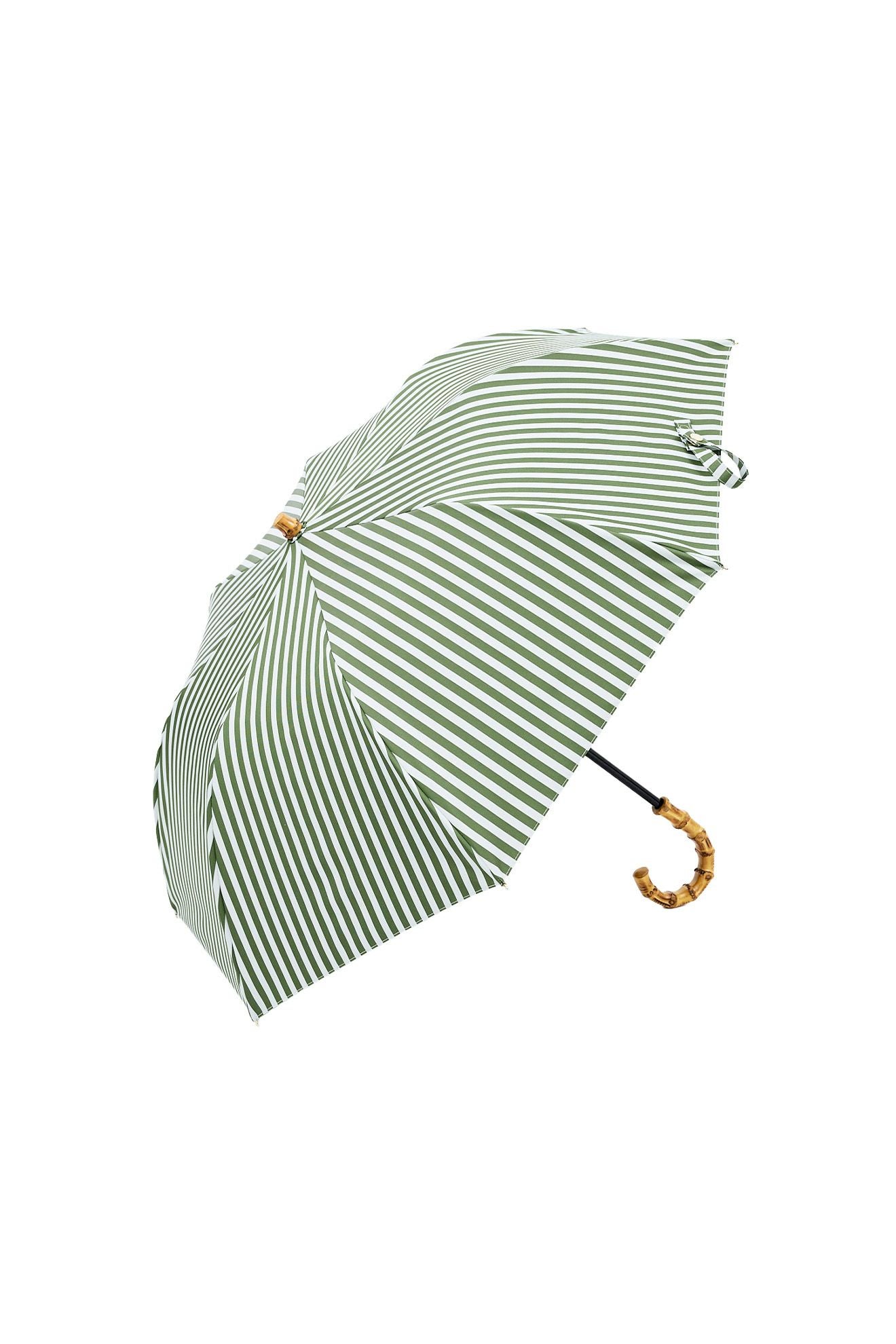 完全遮光100% 2段EASY 折りたたみ日傘/ストライプ(50cm)