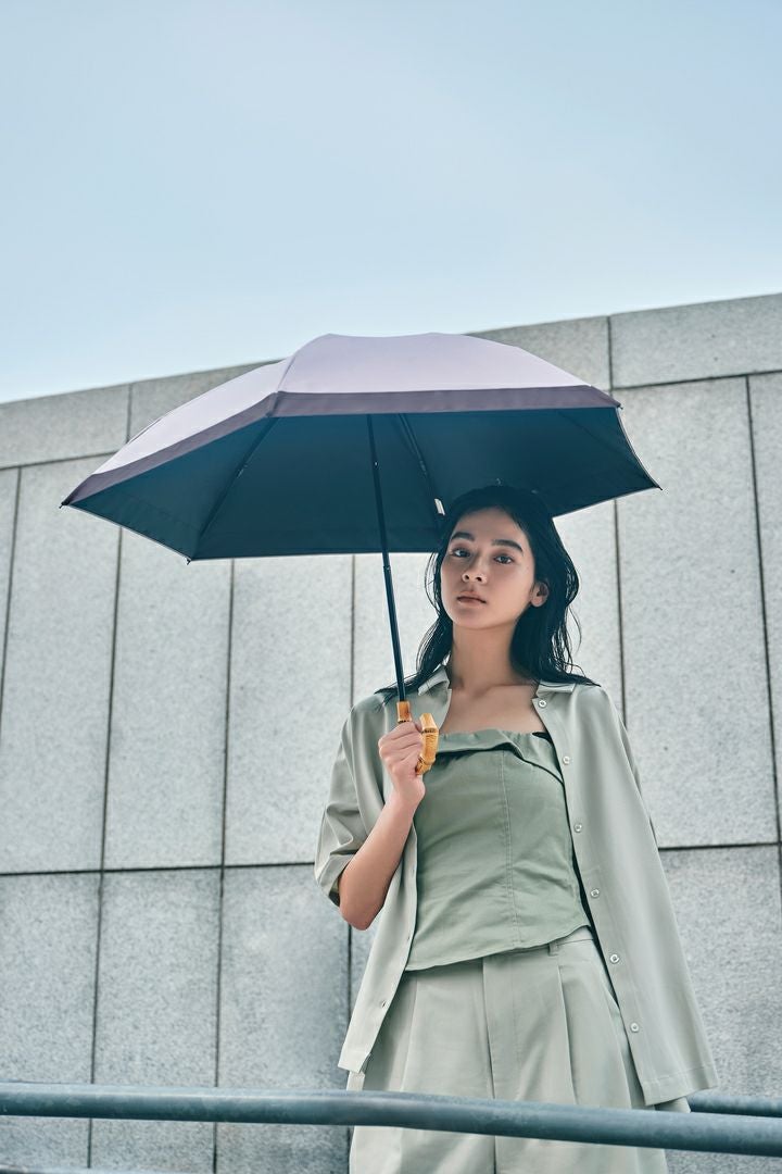 完全遮光日傘 UV100%カット 3段コンパクト 折りたたみ日傘 バイカラー