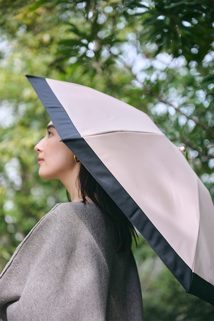 完全遮光日傘 UV100%カット 3段コンパクト 折りたたみ日傘 バイカラー