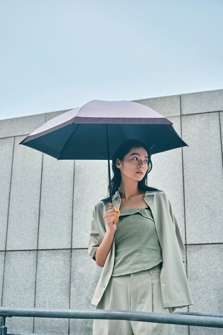 完全遮光日傘 UV100%カット 3段コンパクト 折りたたみ日傘 バイカラー