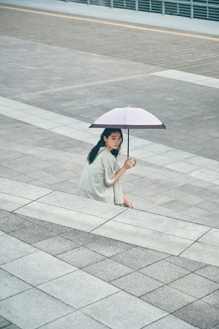 完全遮光日傘 UV100%カット 3段コンパクト 折りたたみ日傘 バイカラー