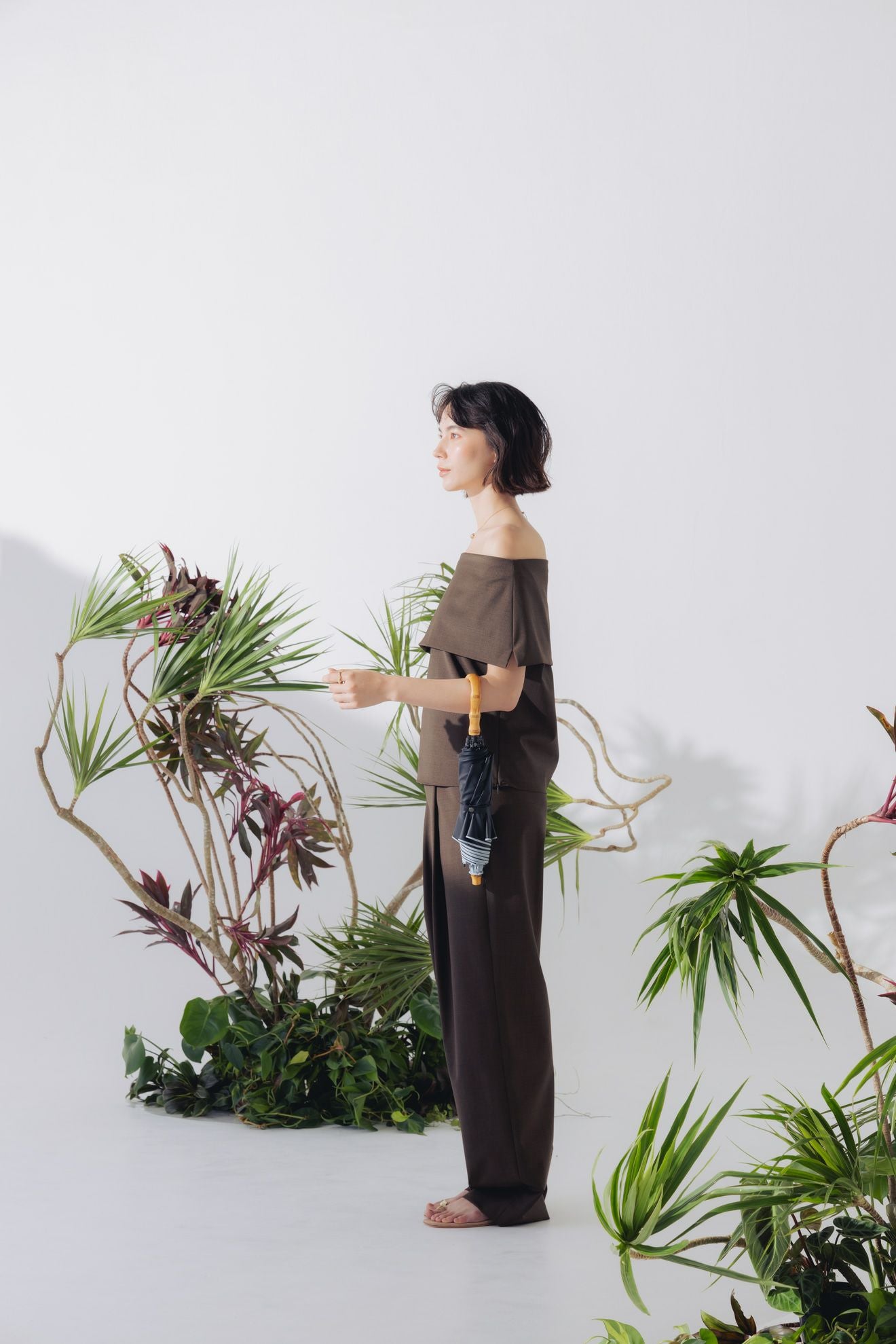 完全遮光日傘 UV100%カット 2段2WAY 折りたたみ日傘 ワンカラー