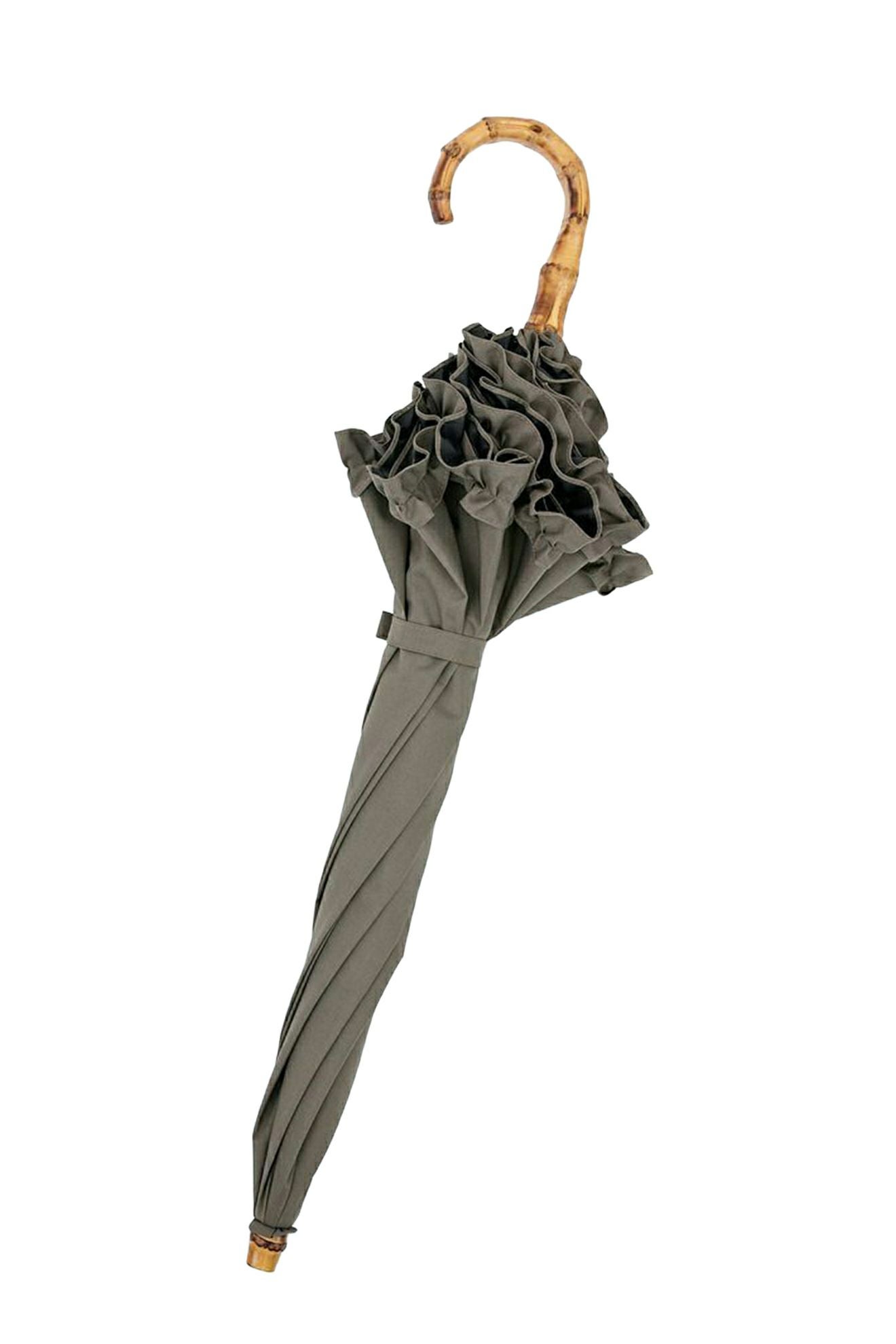 完全遮光日傘 UV100%カット 2段2WAY 折りたたみ日傘 フリル