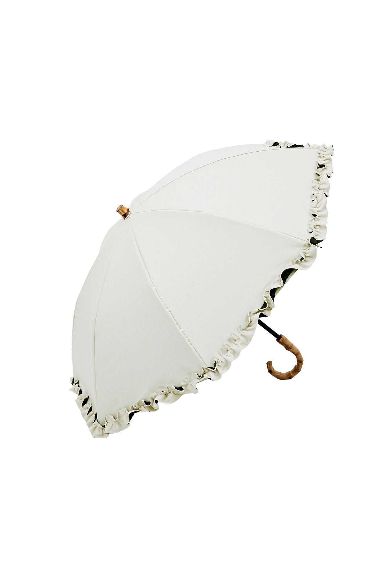 完全遮光日傘 UV100%カット 2段2WAY 折りたたみ日傘 フリル