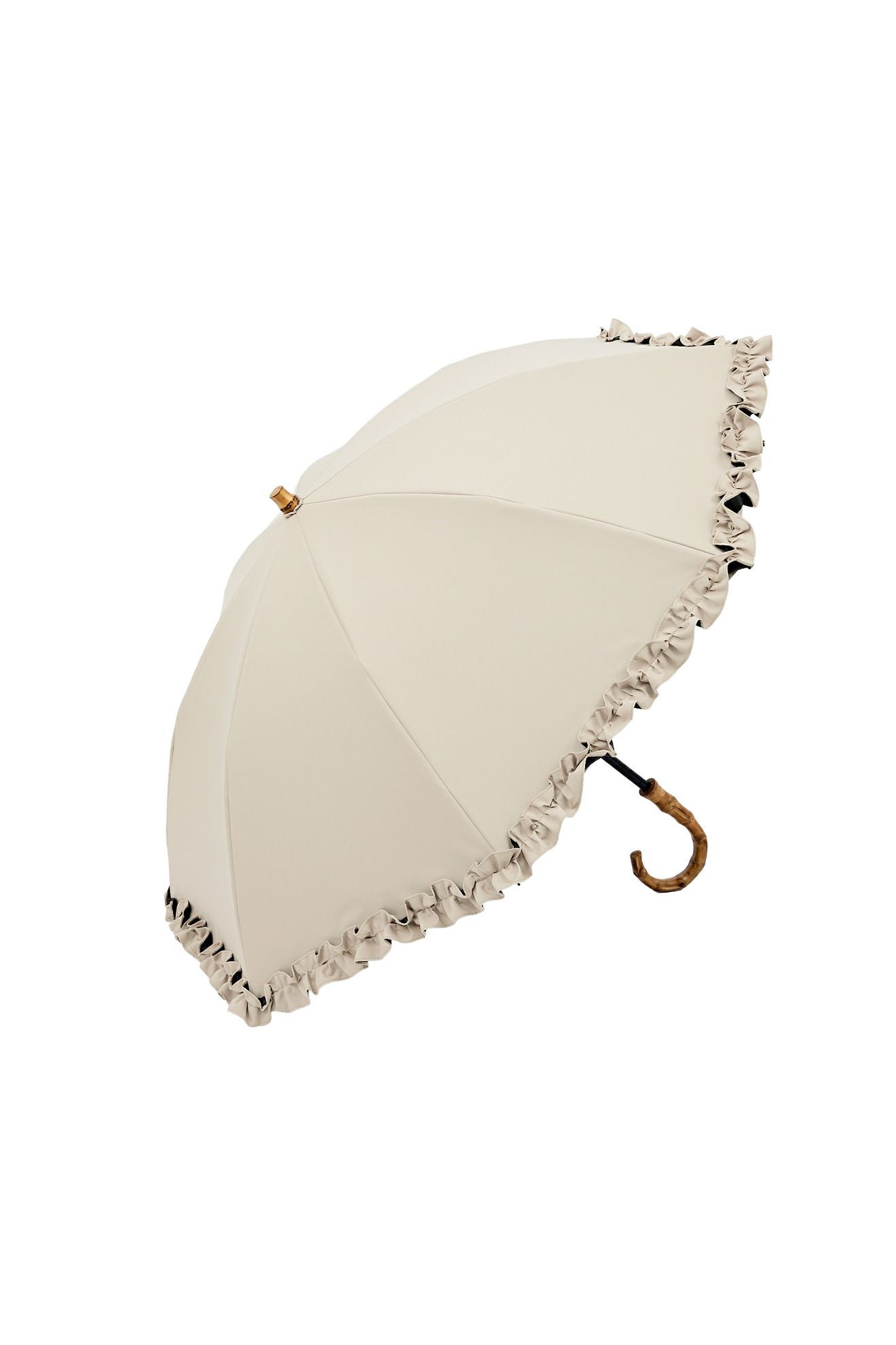 完全遮光日傘 UV100%カット 2段2WAY 折りたたみ日傘 フリル