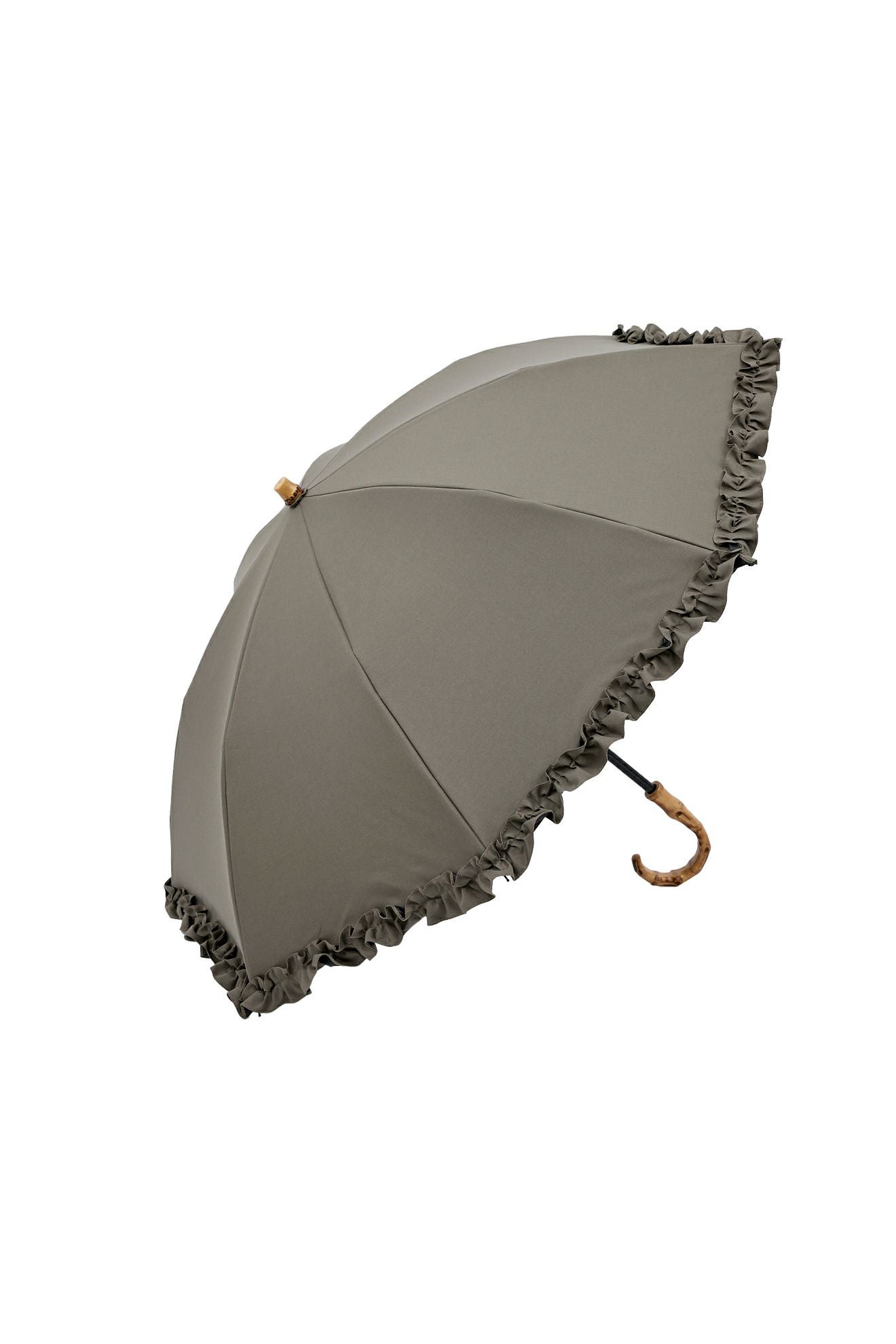 完全遮光日傘 UV100%カット 2段2WAY 折りたたみ日傘 フリル