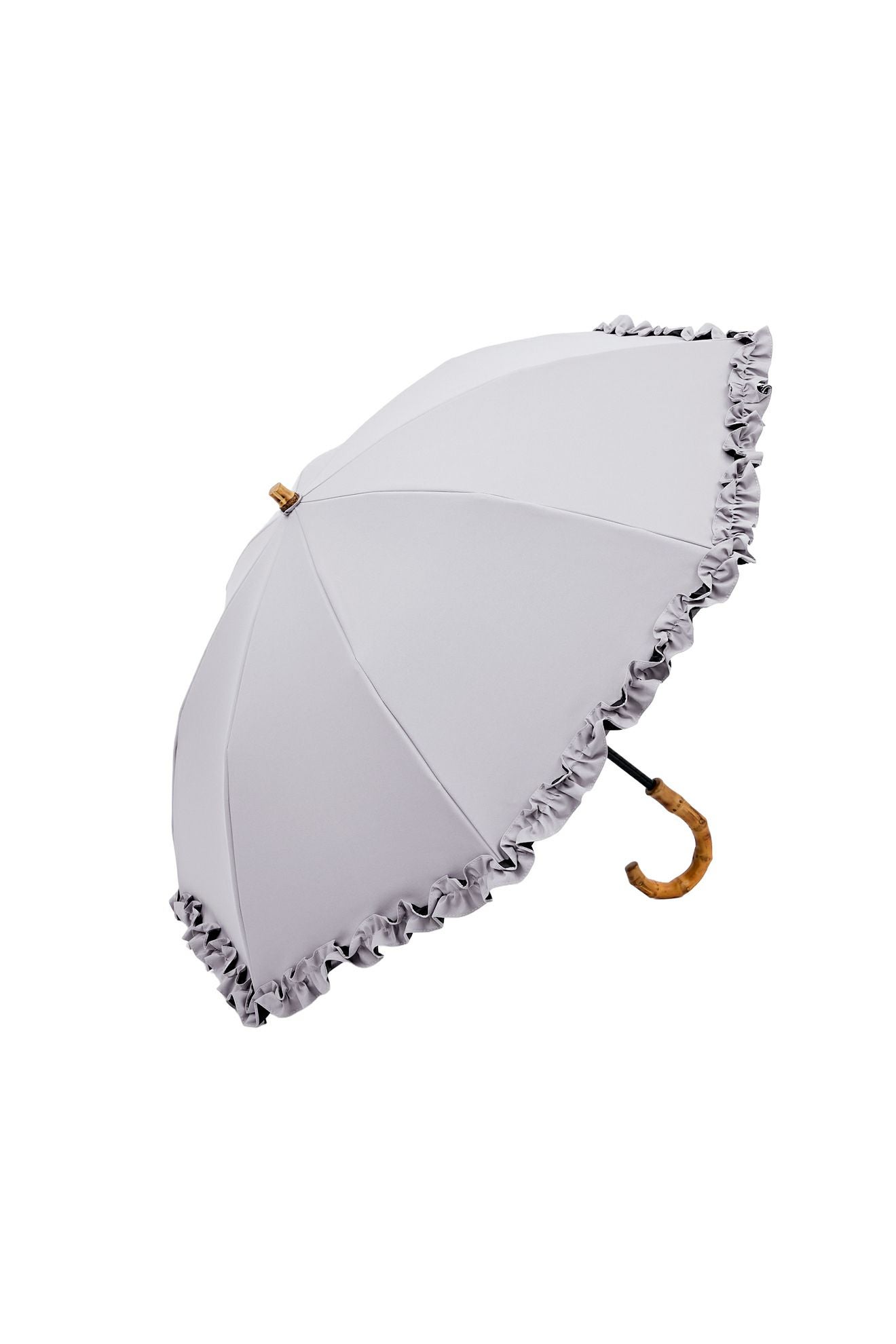 完全遮光日傘 UV100%カット 2段2WAY 折りたたみ日傘 フリル