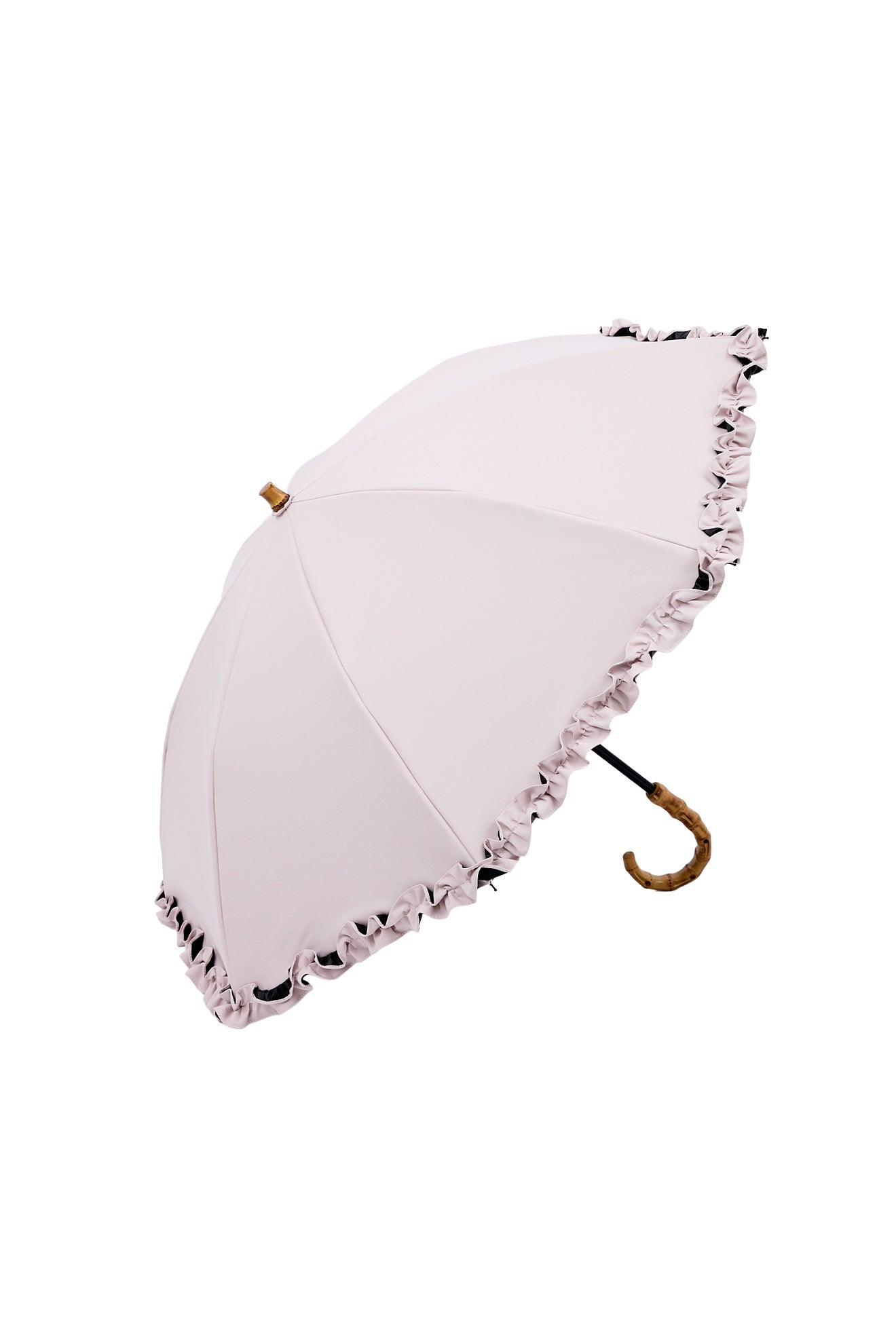 完全遮光日傘 UV100%カット 2段2WAY 折りたたみ日傘 フリル