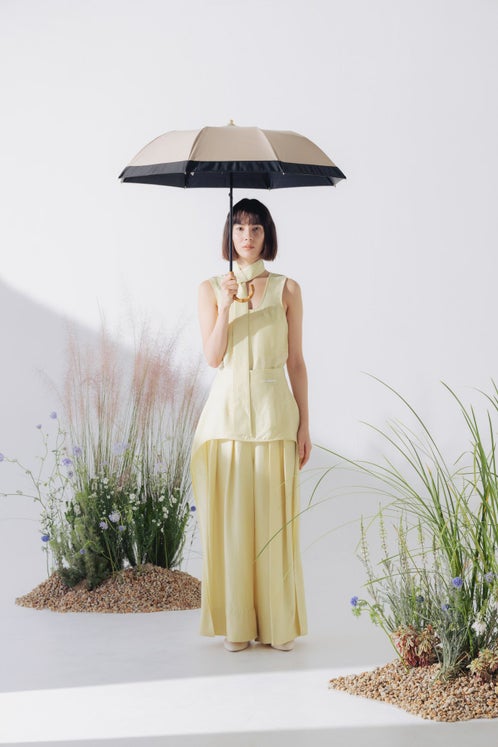 完全遮光日傘 UV100%カット 2段EASY 折りたたみ日傘 バイカラー