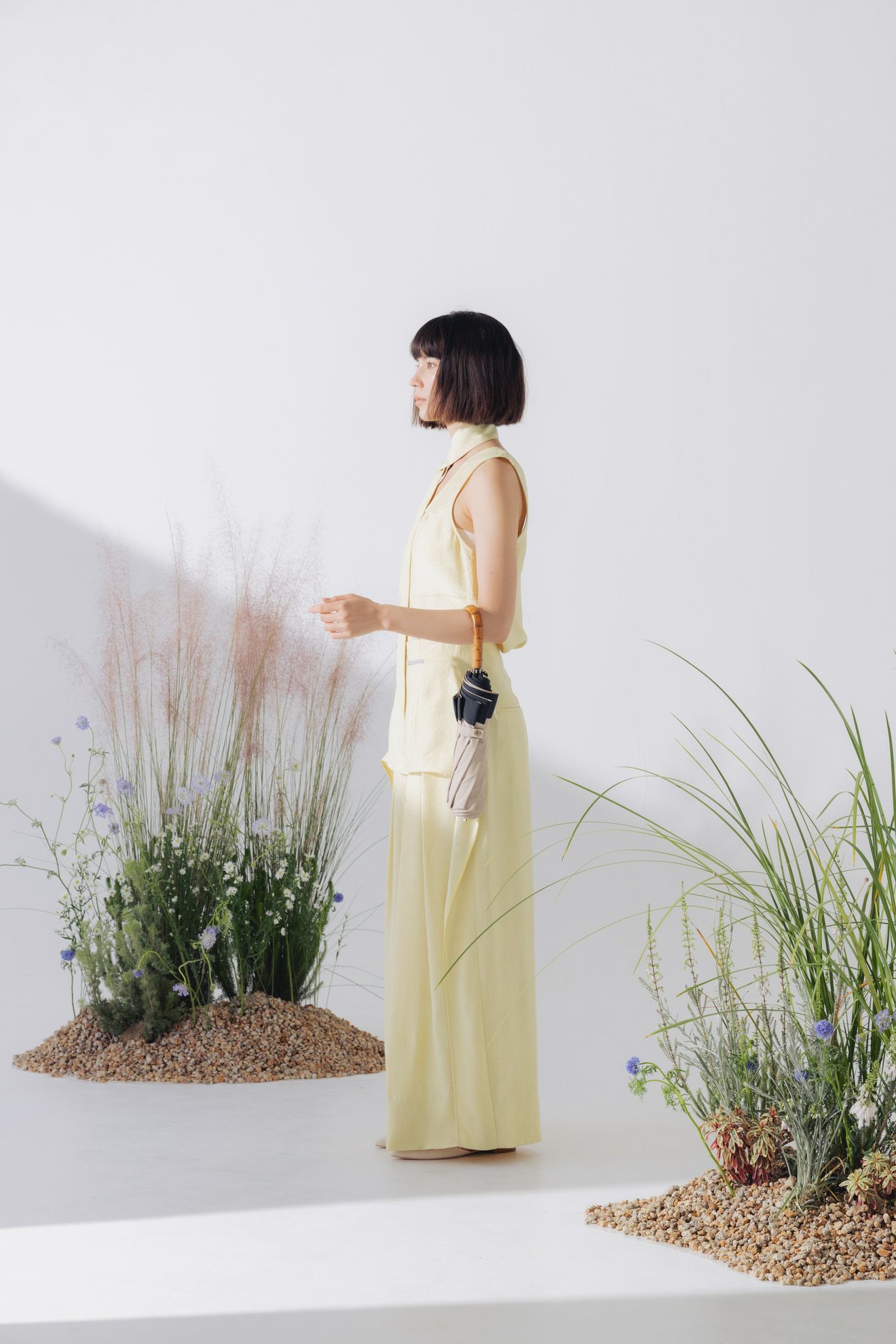 完全遮光日傘 UV100%カット 2段EASY 折りたたみ日傘 バイカラー