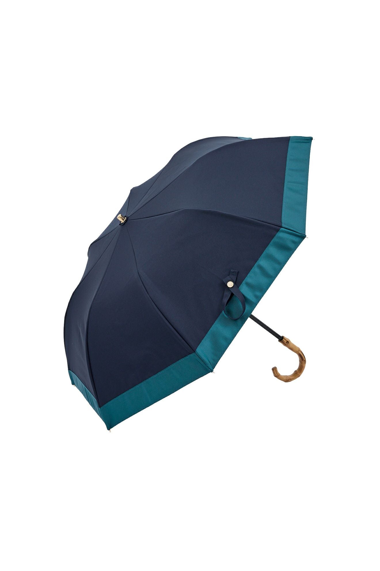 完全遮光日傘 UV100%カット 2段EASY 折りたたみ日傘 バイカラー