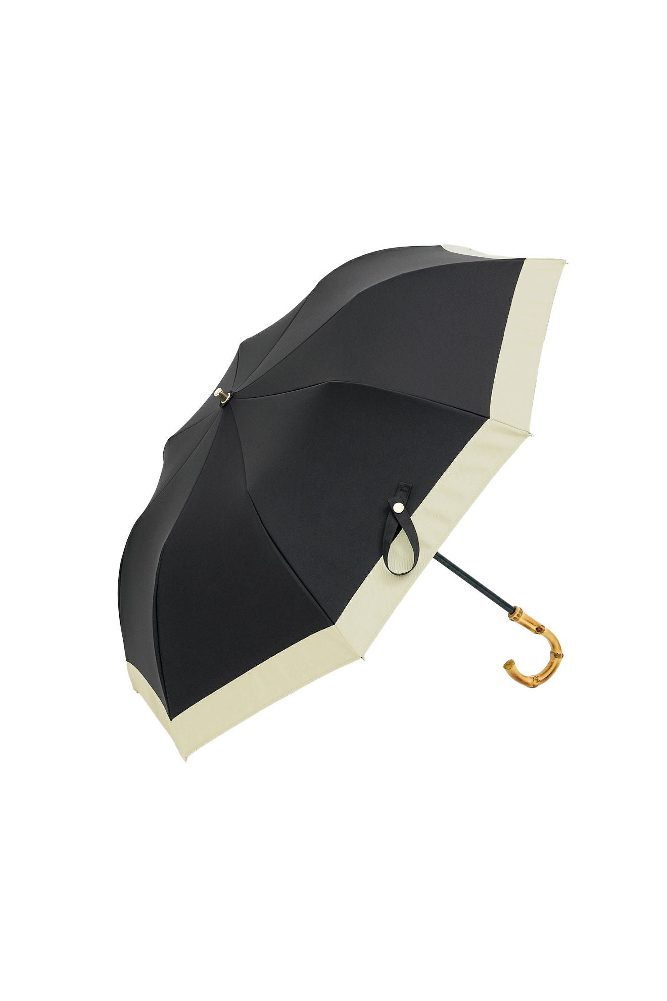 完全遮光日傘 UV100%カット 2段EASY 折りたたみ日傘 バイカラー