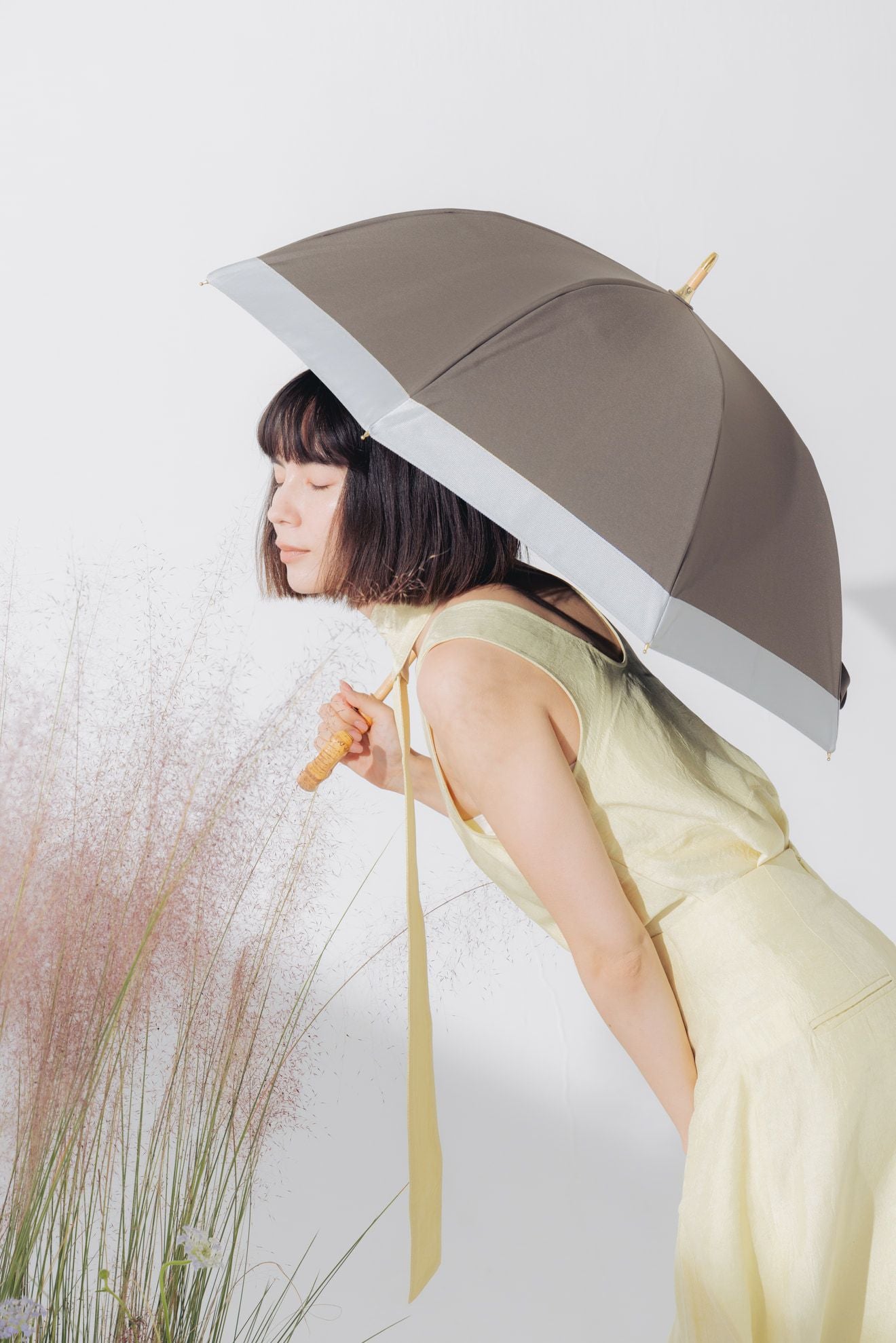 完全遮光日傘 UV100%カット 長傘 S バイカラー