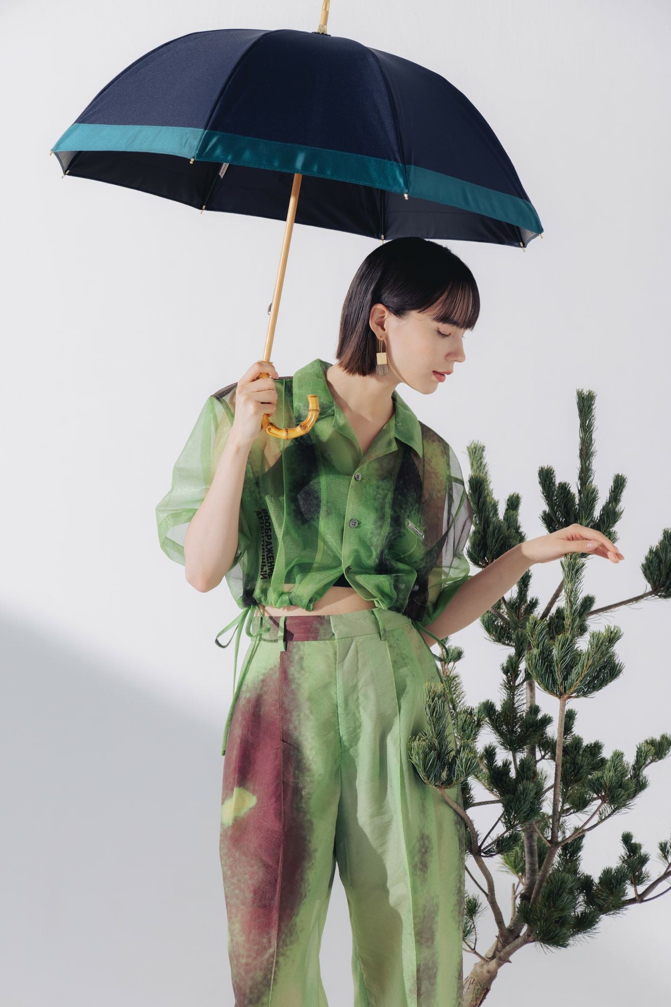 完全遮光日傘 UV100%カット 長傘 S バイカラー