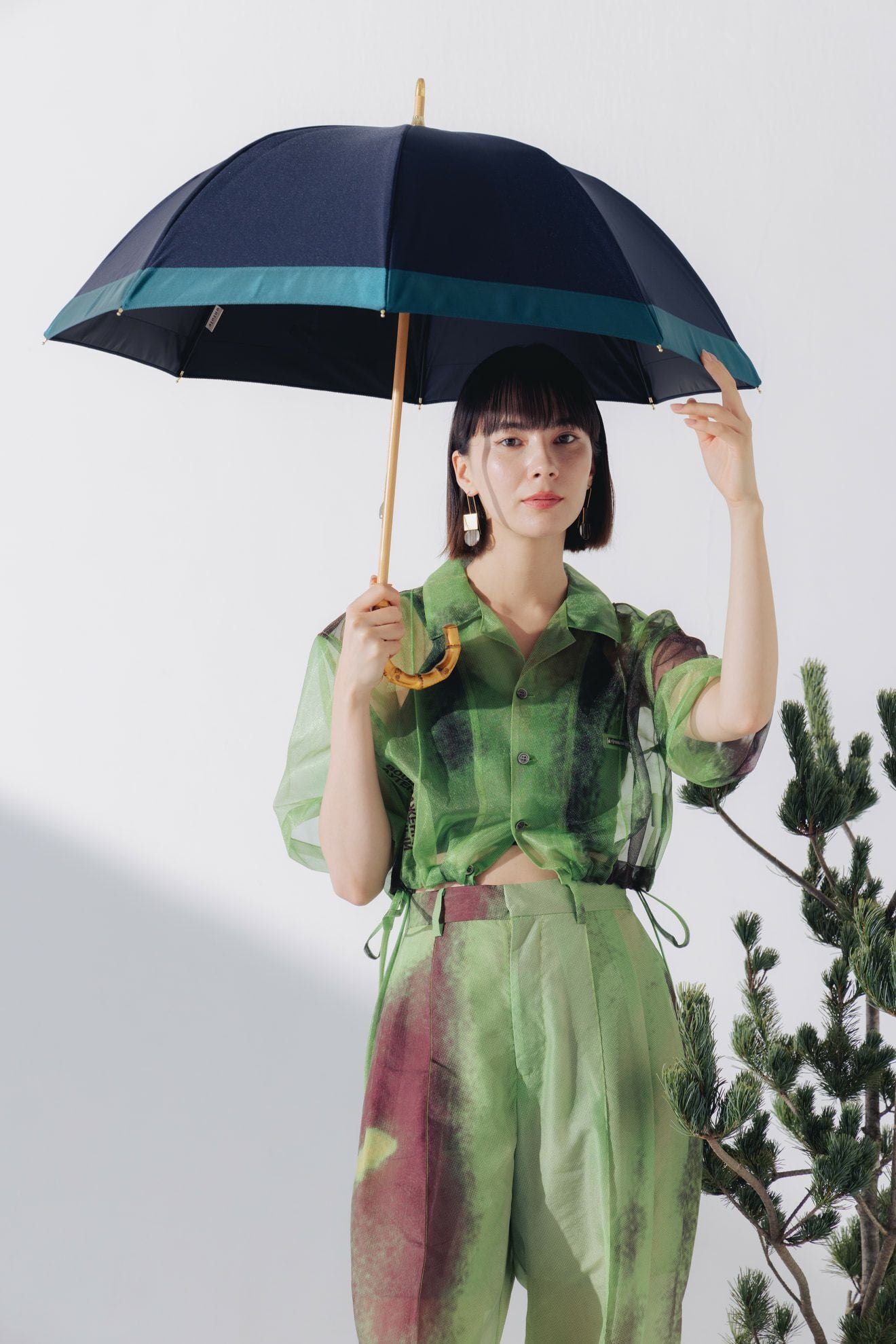 完全遮光日傘 UV100%カット 長傘 S バイカラー