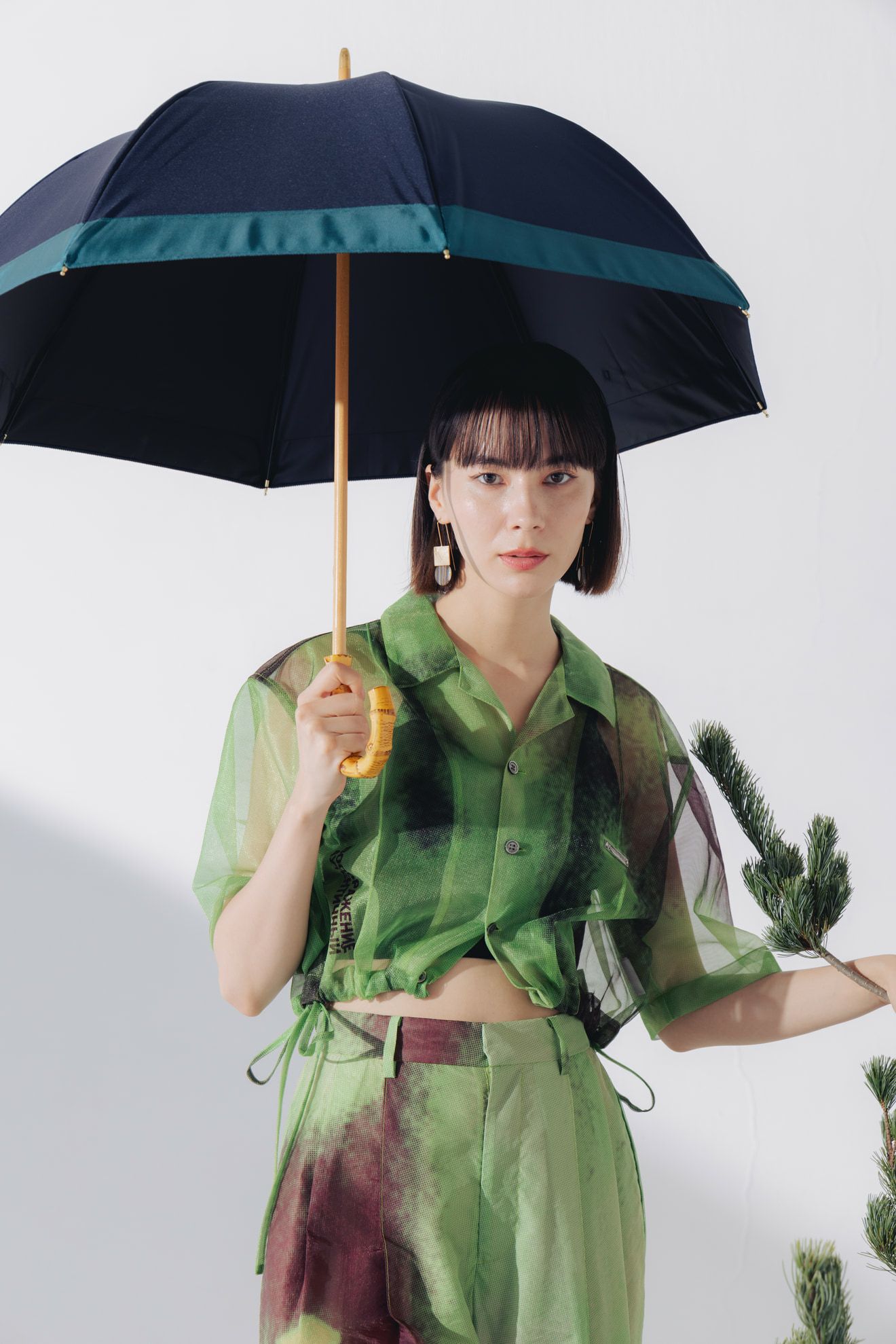 完全遮光日傘 UV100%カット 長傘 S バイカラー