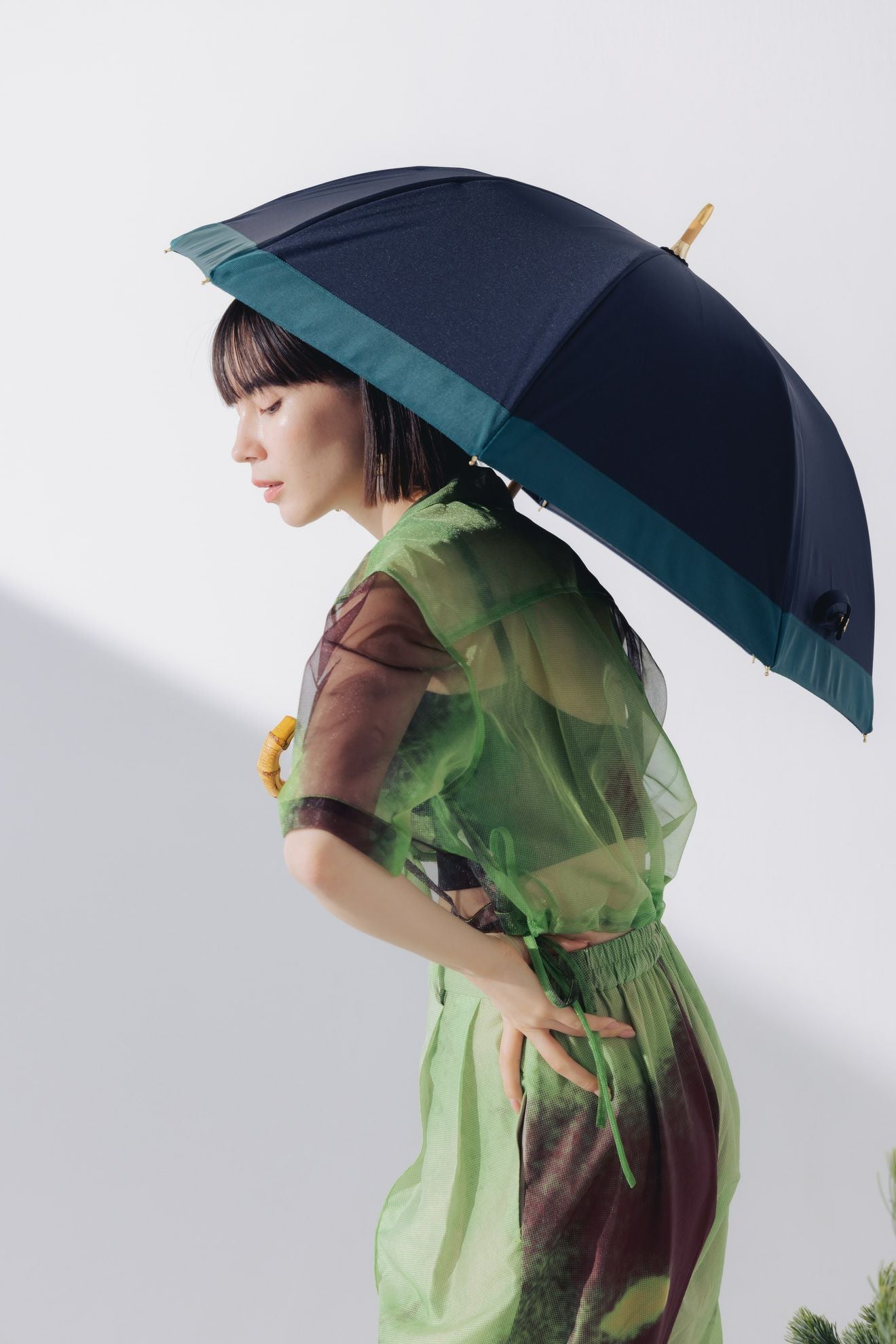 完全遮光日傘 UV100%カット 長傘 S バイカラー