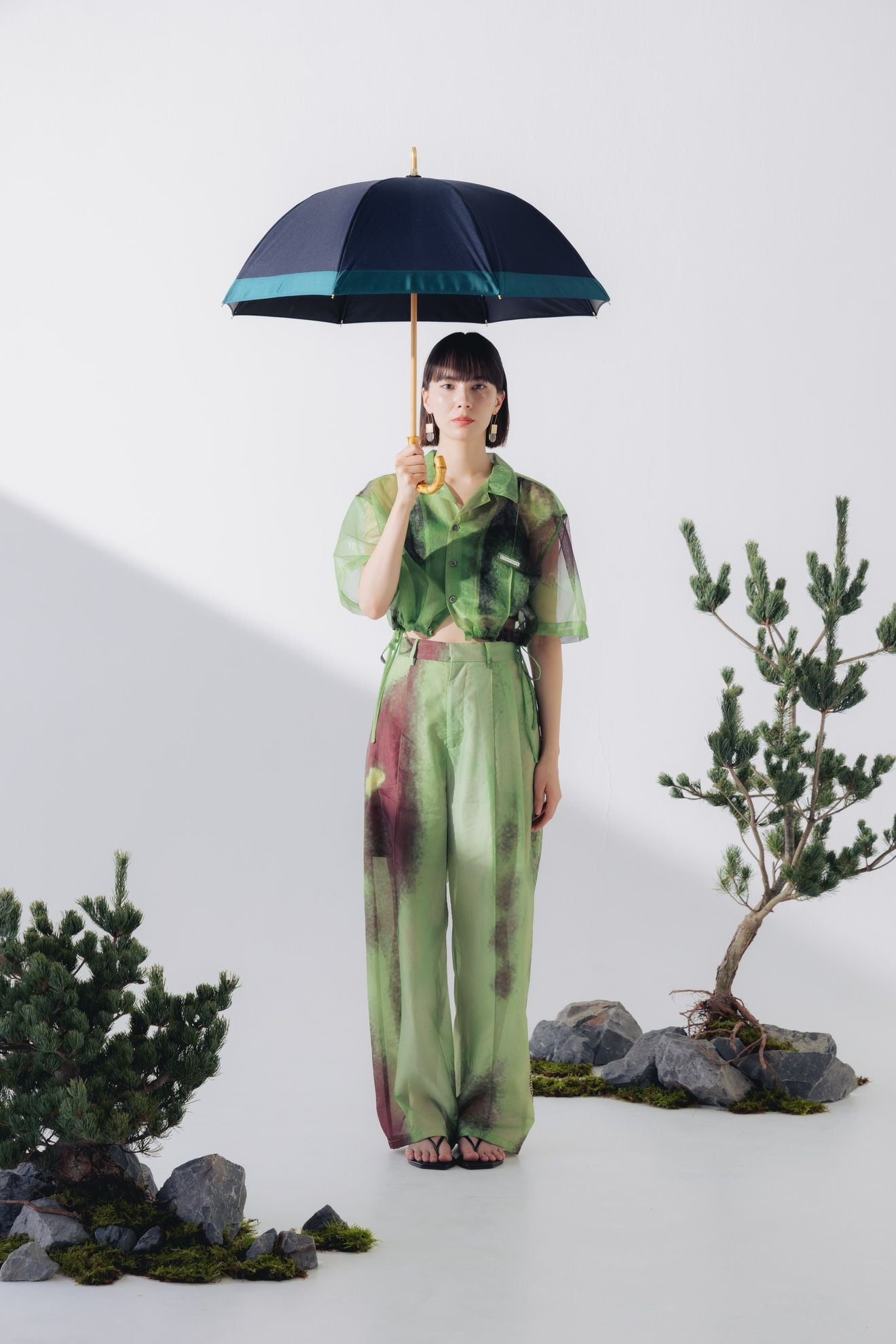 完全遮光日傘 UV100%カット 長傘 S バイカラー