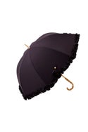 完全遮光日傘 UV100%カット 長傘 S フリル