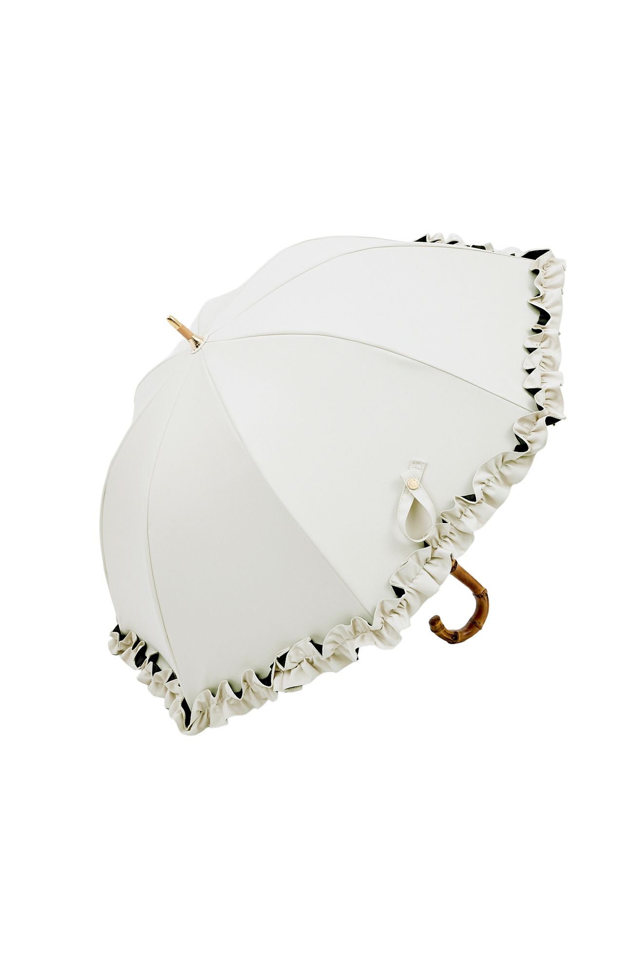 完全遮光日傘 UV100%カット 長傘 S フリル