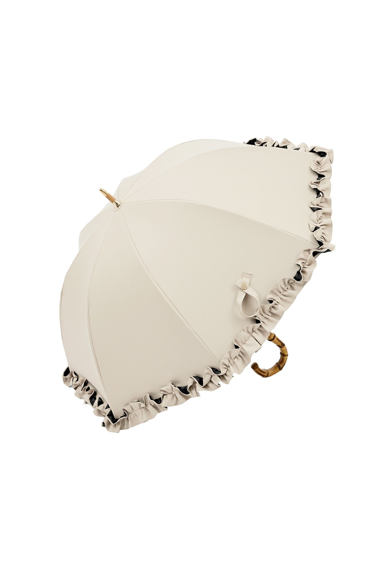 完全遮光日傘 UV100%カット 長傘 S フリル