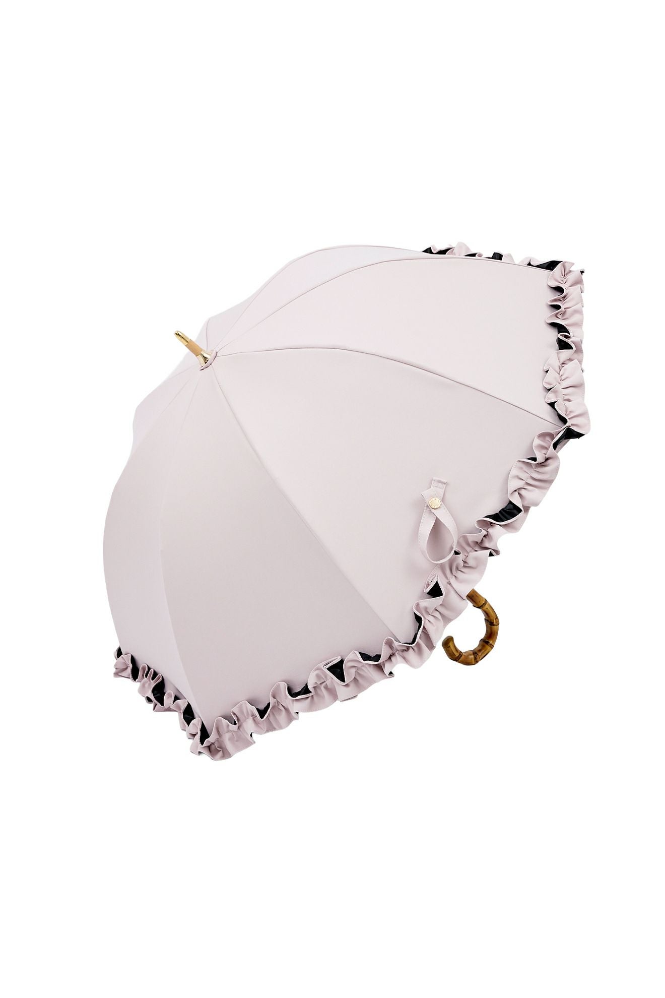 完全遮光日傘 UV100%カット 長傘 S フリル