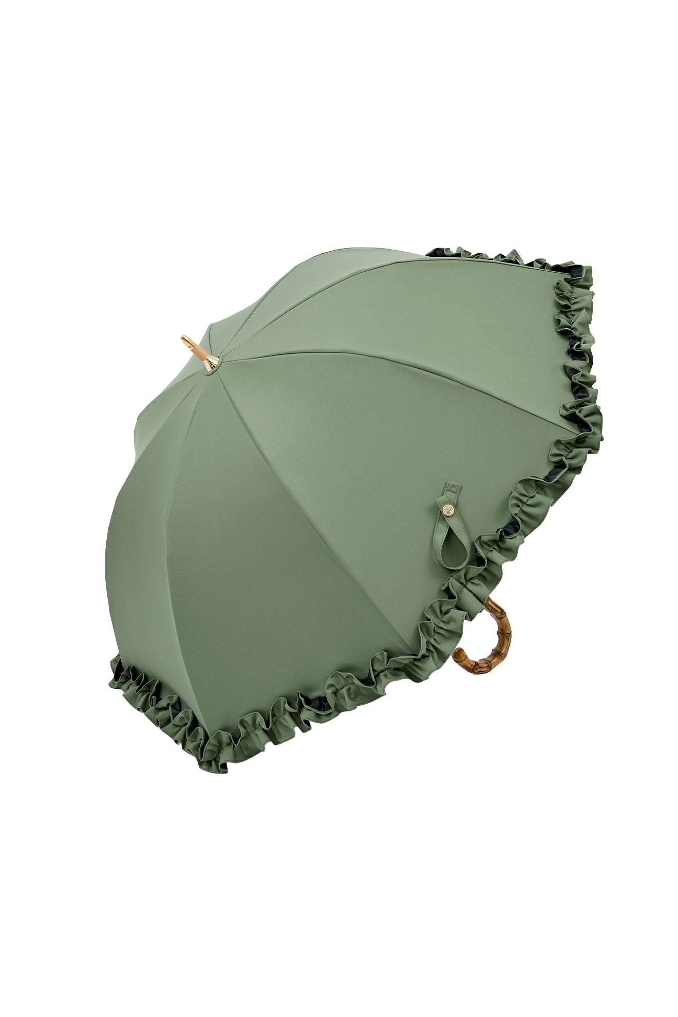 完全遮光日傘 UV100%カット 長傘 S フリル