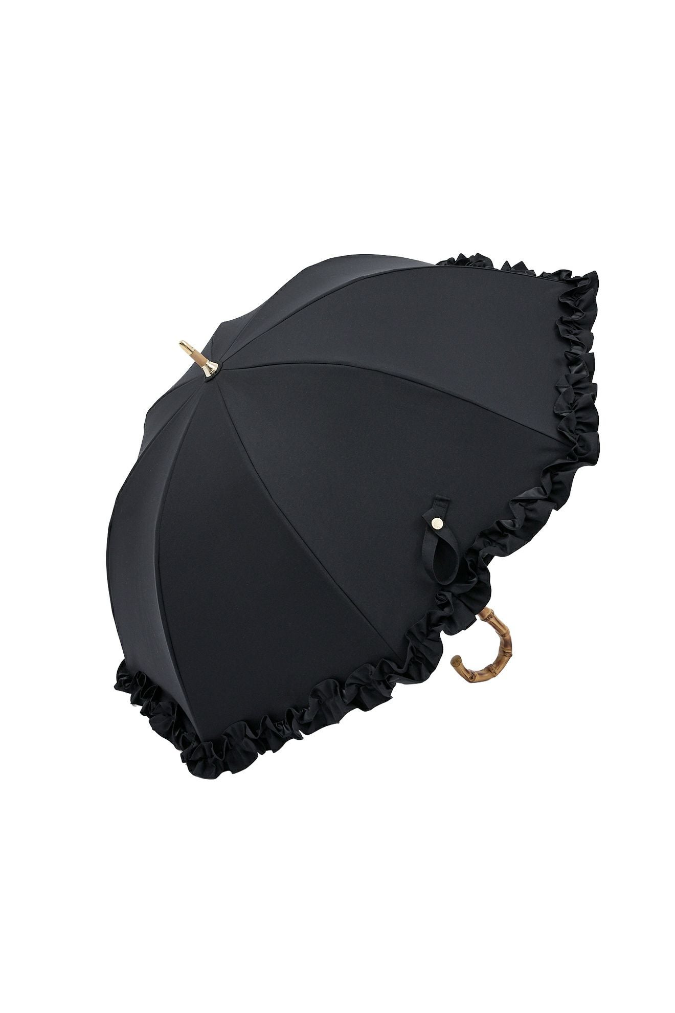 完全遮光日傘 UV100%カット 長傘 S フリル