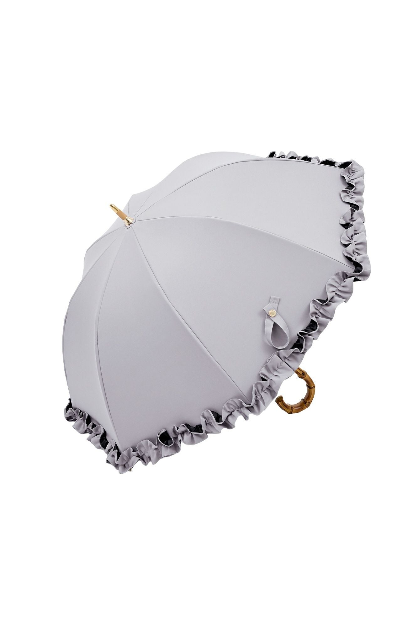 完全遮光日傘 UV100%カット 長傘 S フリル