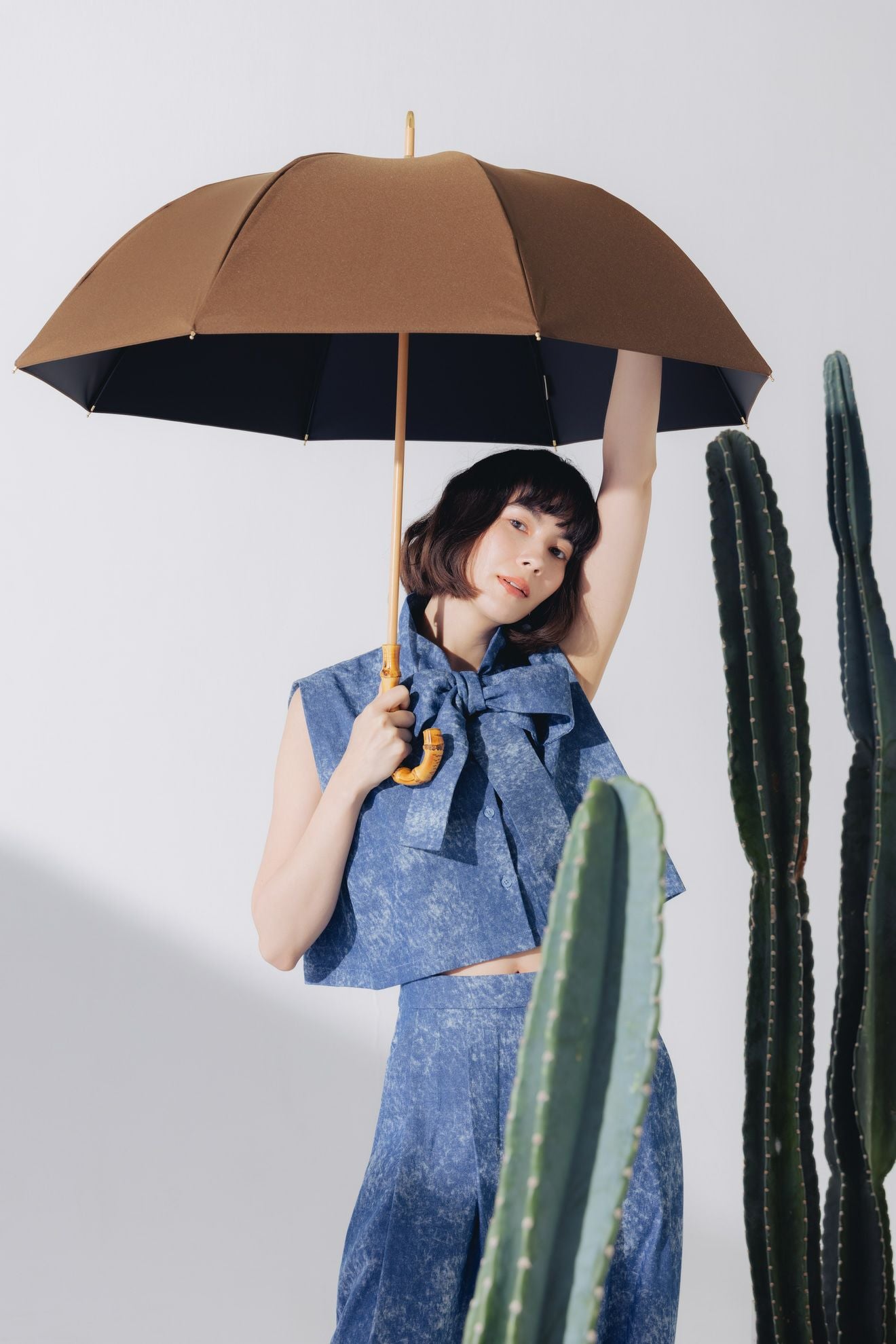 完全遮光日傘 UV100%カット 長傘 M ワンカラー