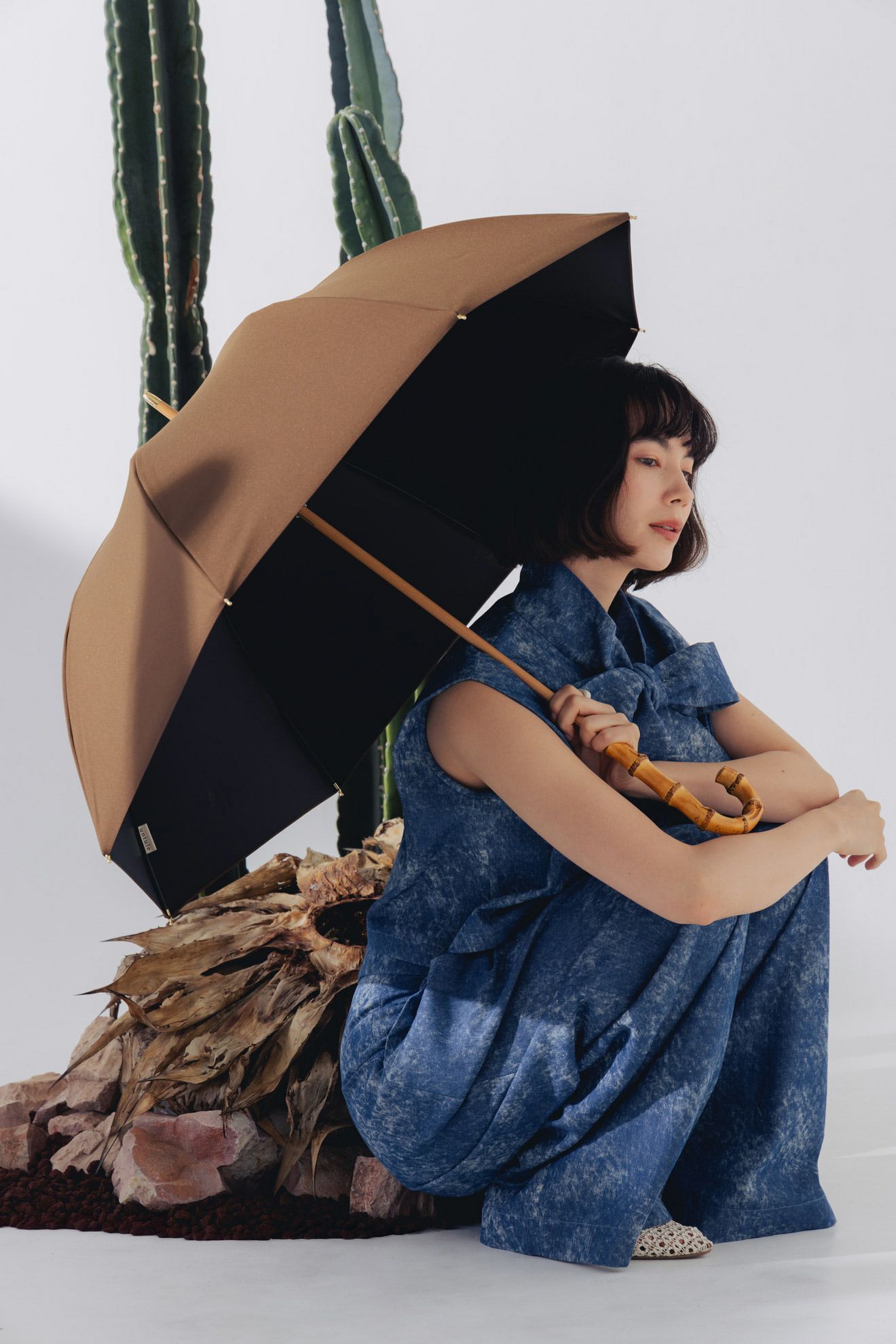 完全遮光日傘 UV100%カット 長傘 M ワンカラー