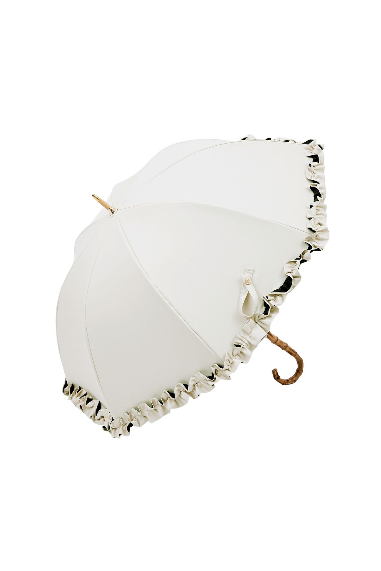 完全遮光日傘 UV100%カット 長傘 M フリル