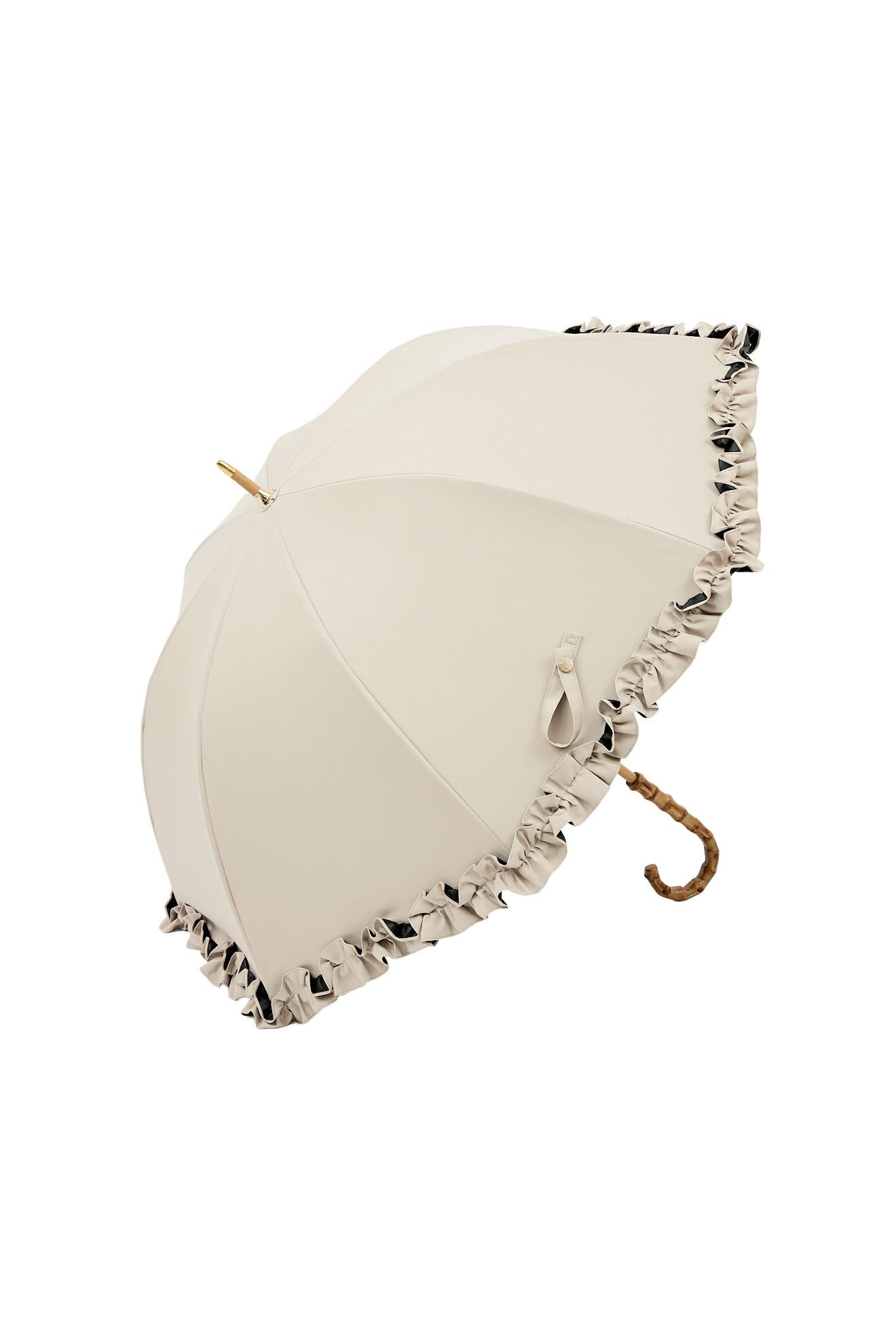 完全遮光日傘 UV100%カット 長傘 M フリル