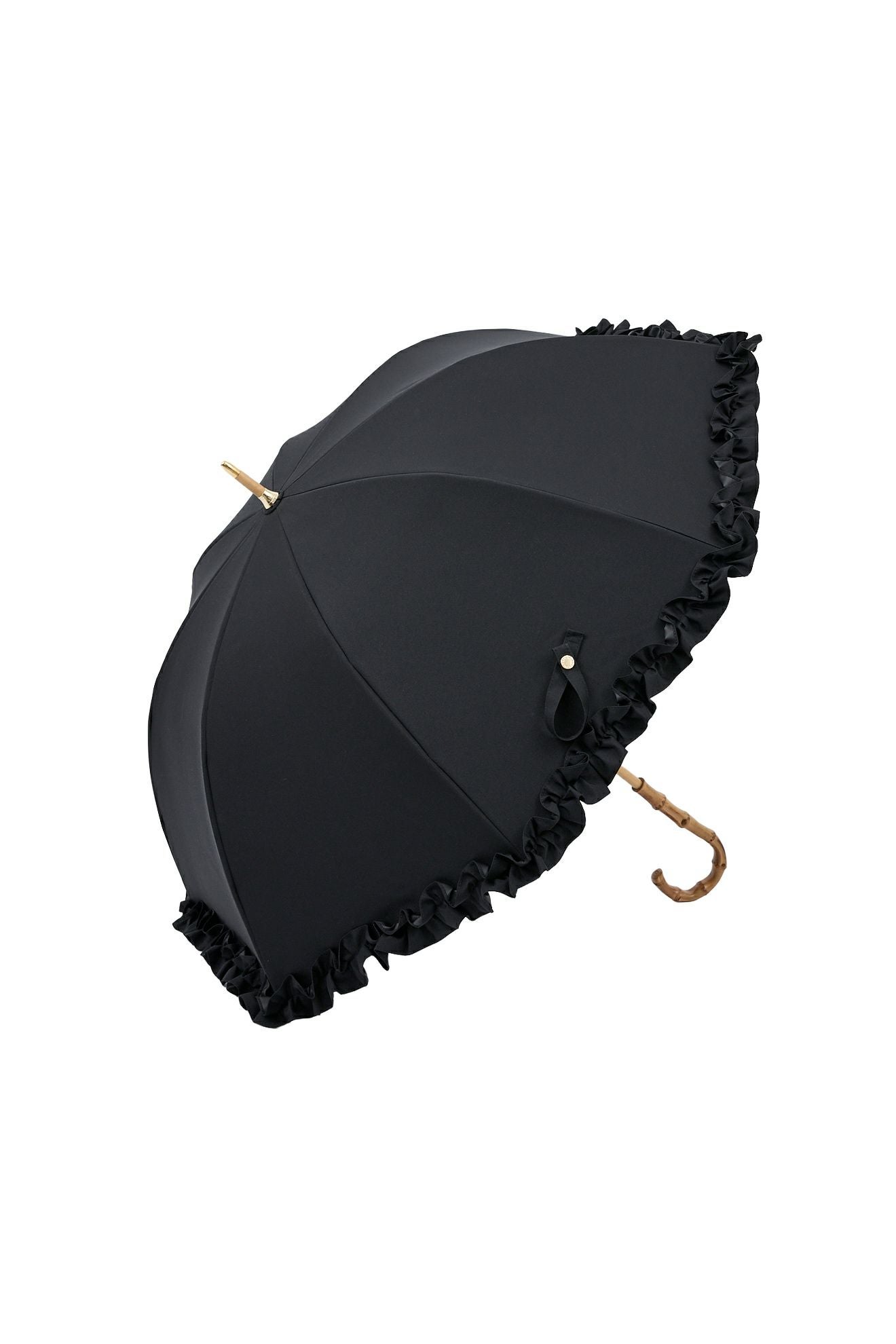 完全遮光日傘 UV100%カット 長傘 M フリル