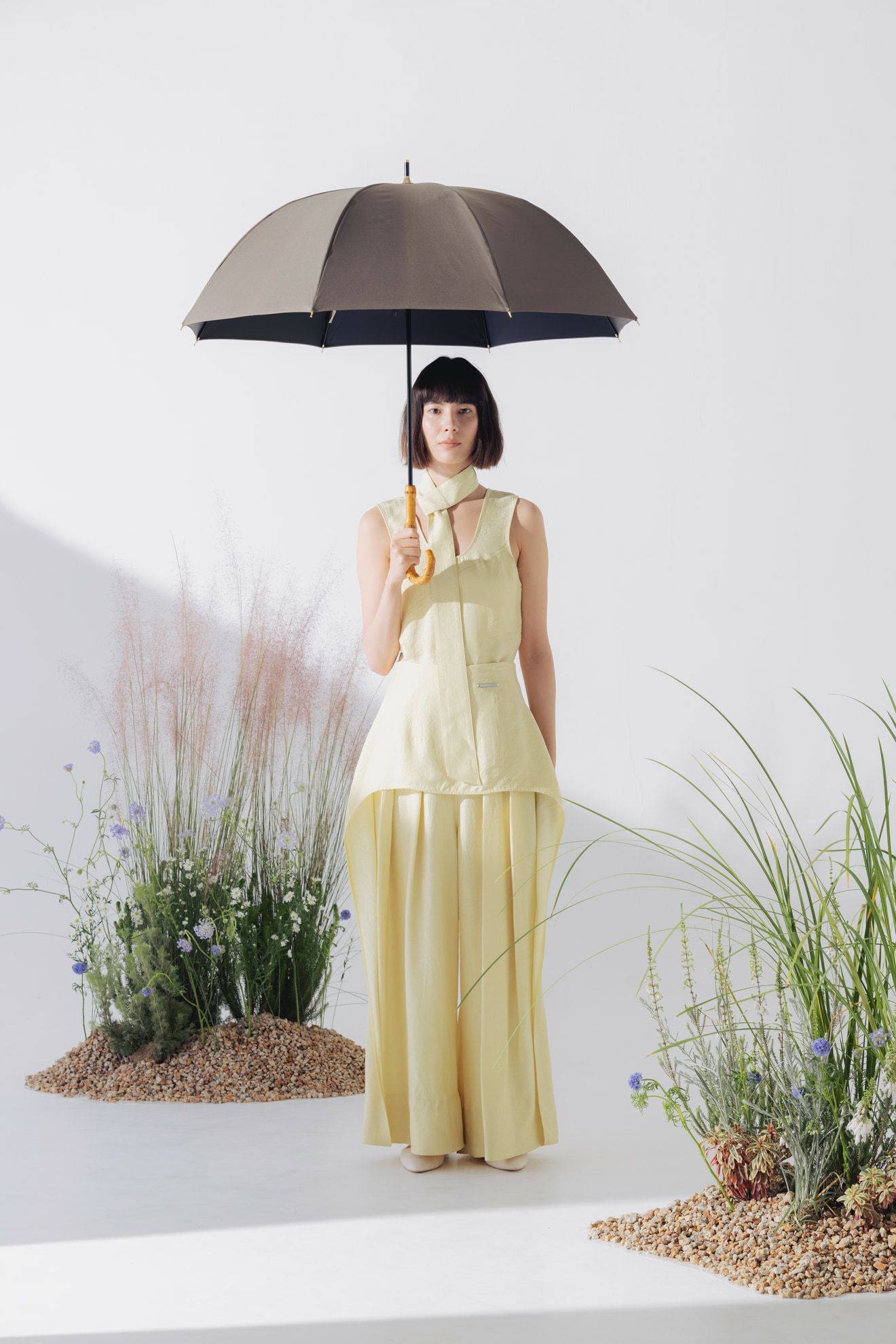 完全遮光日傘 UV100%カット 長傘 L ワンカラー