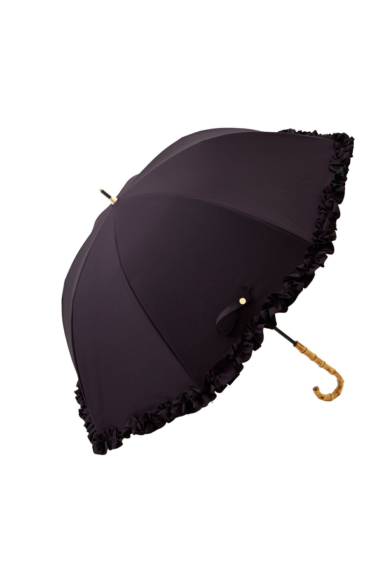 完全遮光日傘 UV100%カット 長傘 L フリル